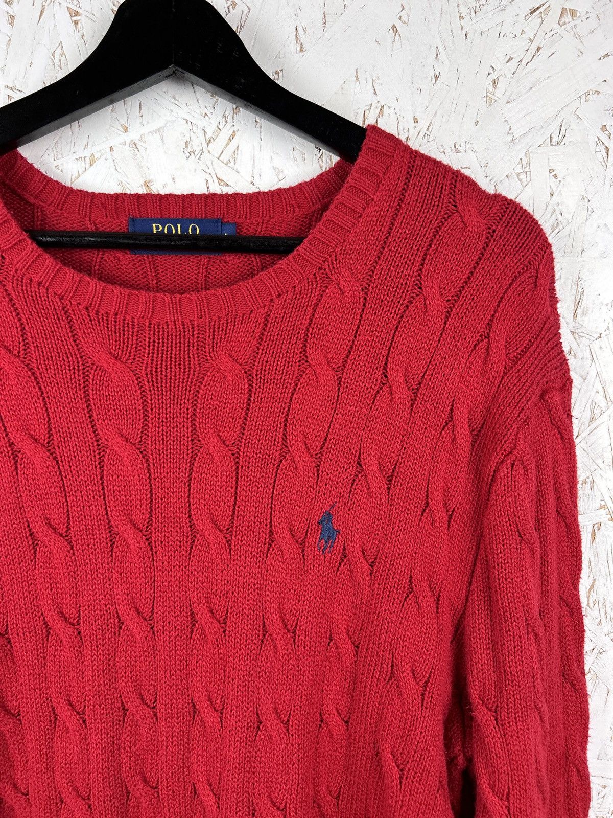 Polo Ralph Lauren Polo By Ralph Lauren Cable Knit Sweater In Red Size L Size US L / EU 52-54 / 3 - 2 Thumbnail