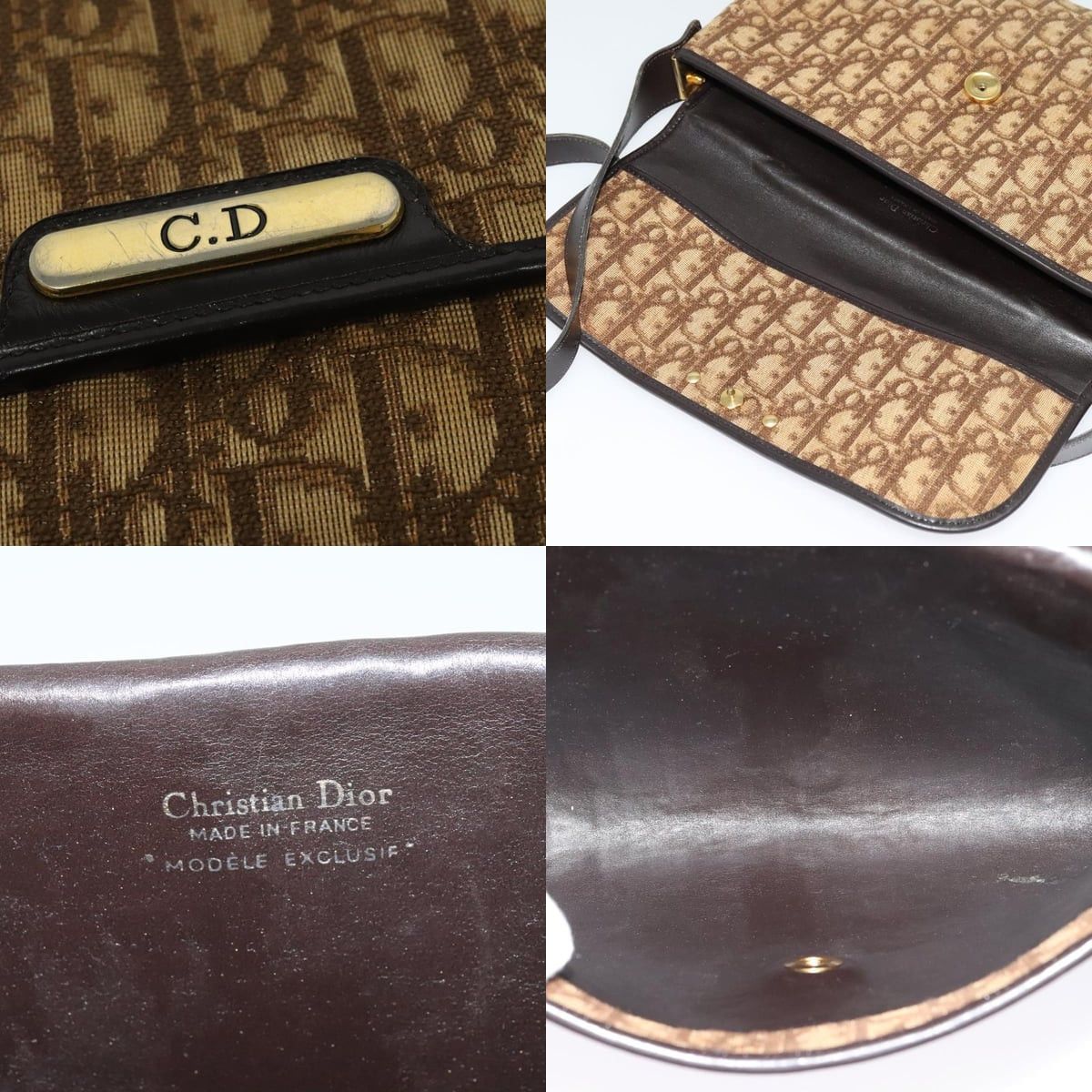 Dior DIOR Trotter Canvas Shoulder Bag Brown Gold Size ONE SIZE - 11 Thumbnail