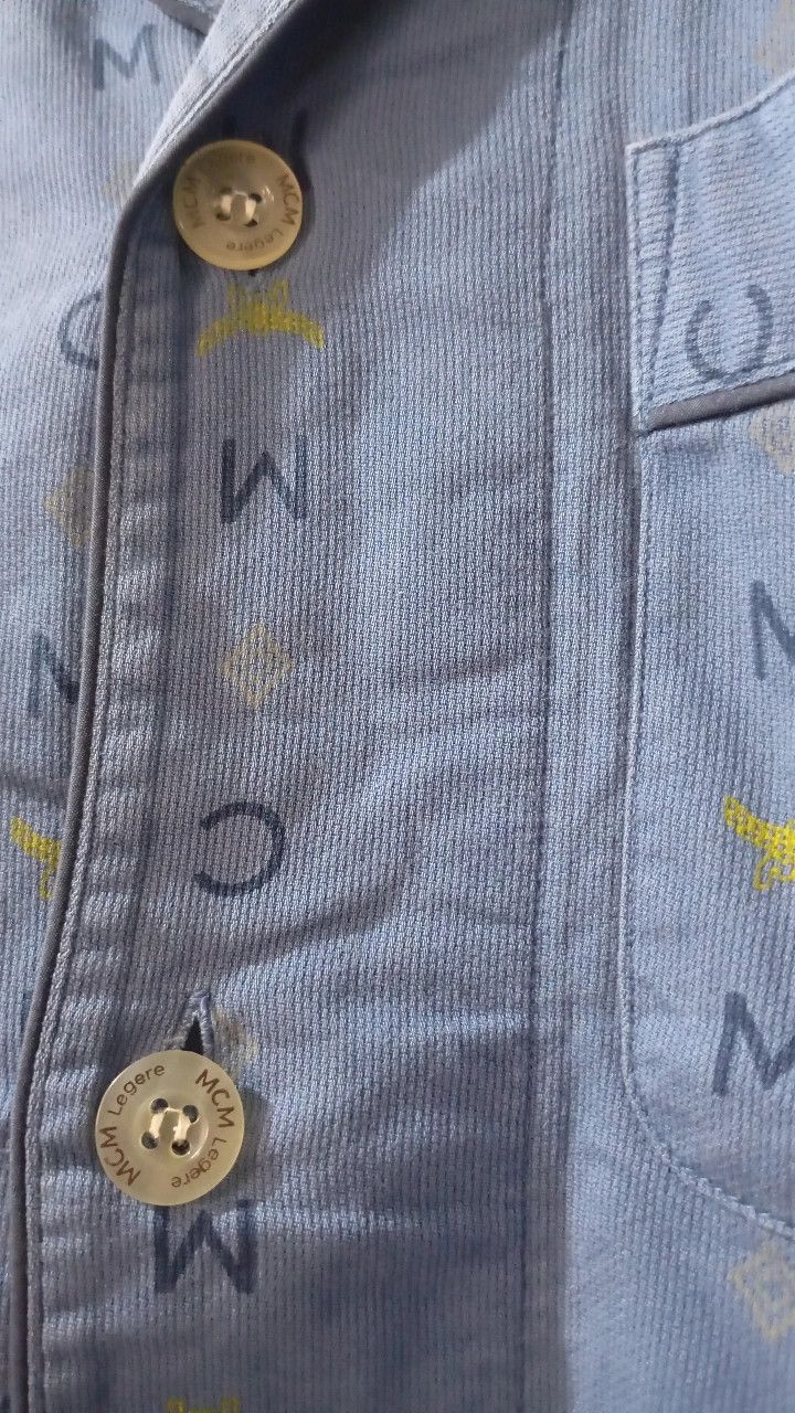 MCM MCM All-Over Logo Overshirt – Rare, Light Blue Pajama Style Size US L / EU 52-54 / 3 - 3 Thumbnail