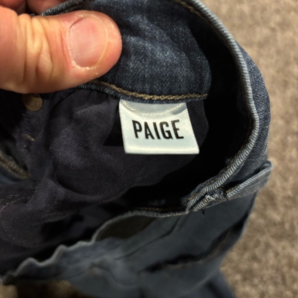 Paige PAIGE Medium Blue Wash Cropped Jeans Size 36" / US 14 / IT 50 - 6 Thumbnail