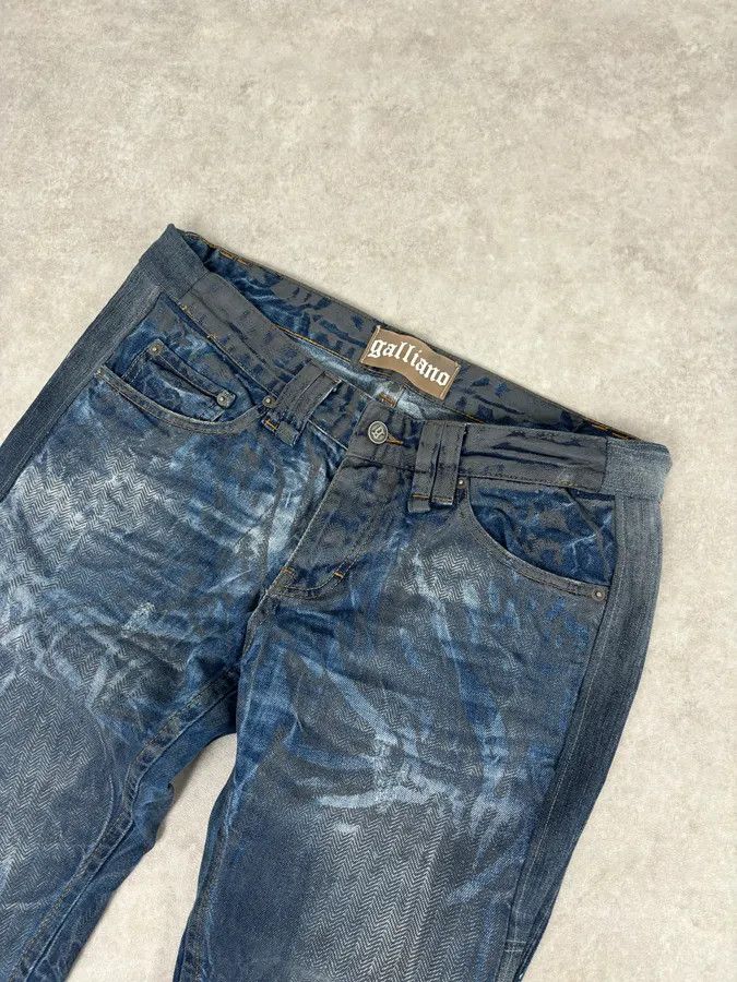 John Galliano AW2011 Galliano Navy Slim Distressed Denim Jeans Size US 31 - 6 Thumbnail
