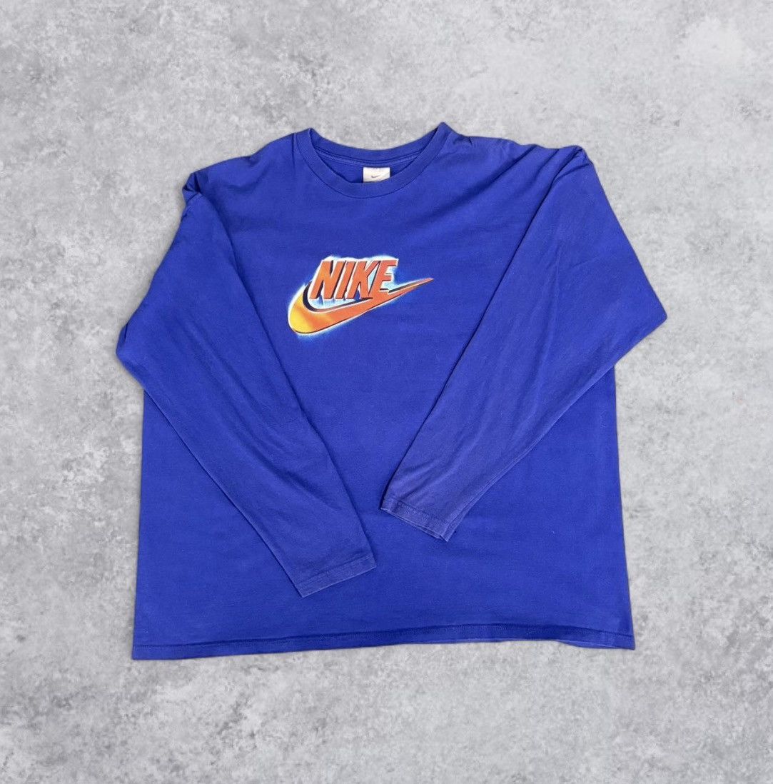 Nike Blue Nike Long Sleeve Shirt Size US XXL / EU 58 / 5 - 1 Thumbnail