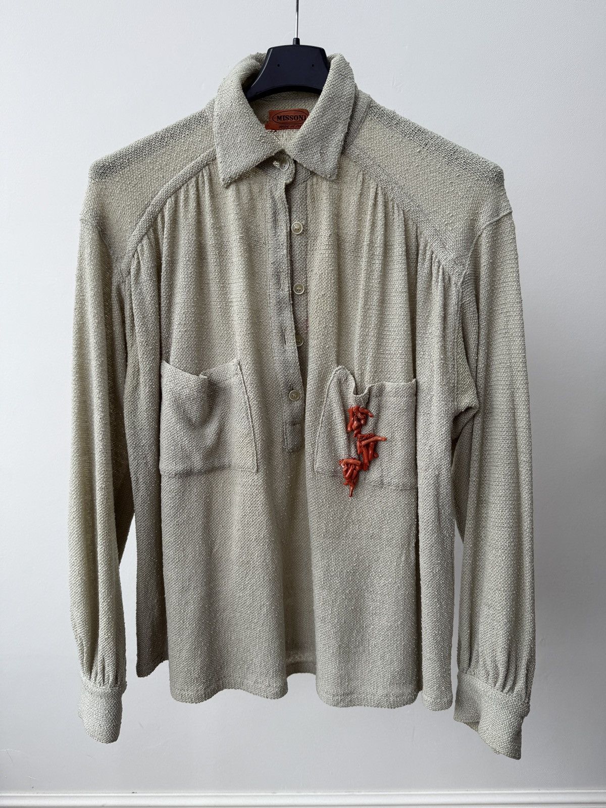 Missoni Vintage Missoni Made in Italy Knit Coral Detail Button Up Size M / US 6-8 / IT 42-44 - 3 Thumbnail