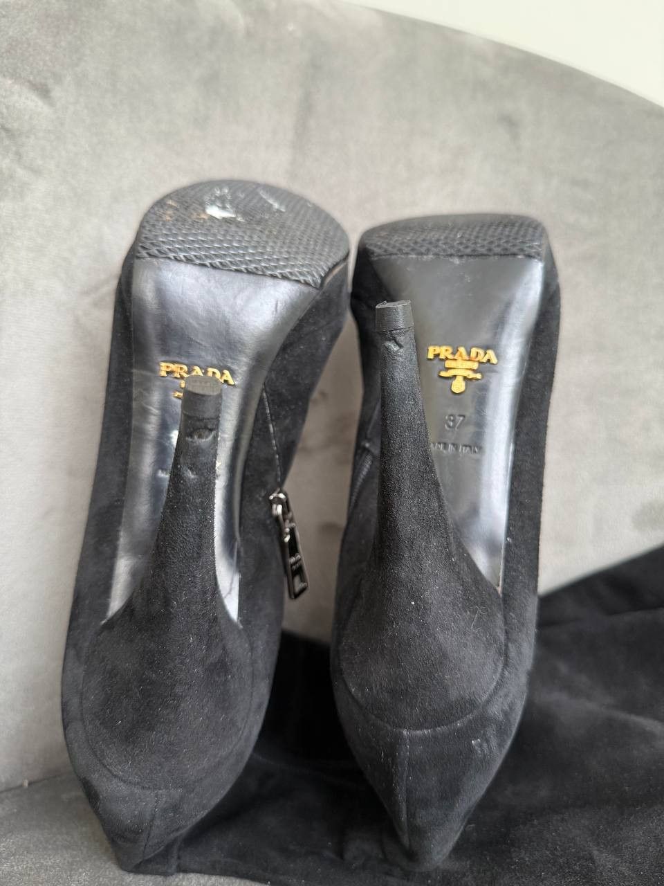 Prada Prada Suede Knee High Pointed Toe Heel Boot Vintage Women Size US 7 / IT 37 - 15 Thumbnail