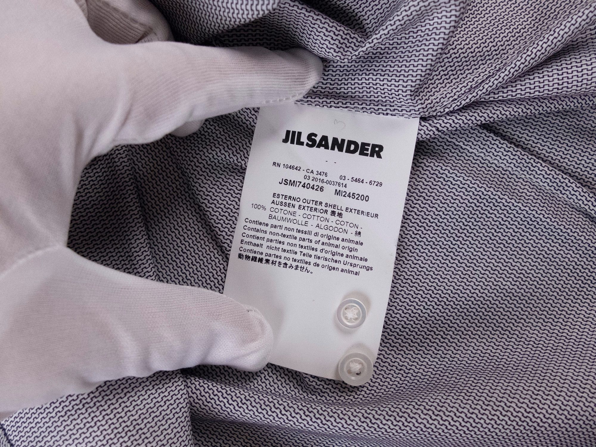 Jil Sander JIL SANDER gray slim fit micro wavy pattern shirt 40 Medium Size US M / EU 48-50 / 2 - 10 Thumbnail