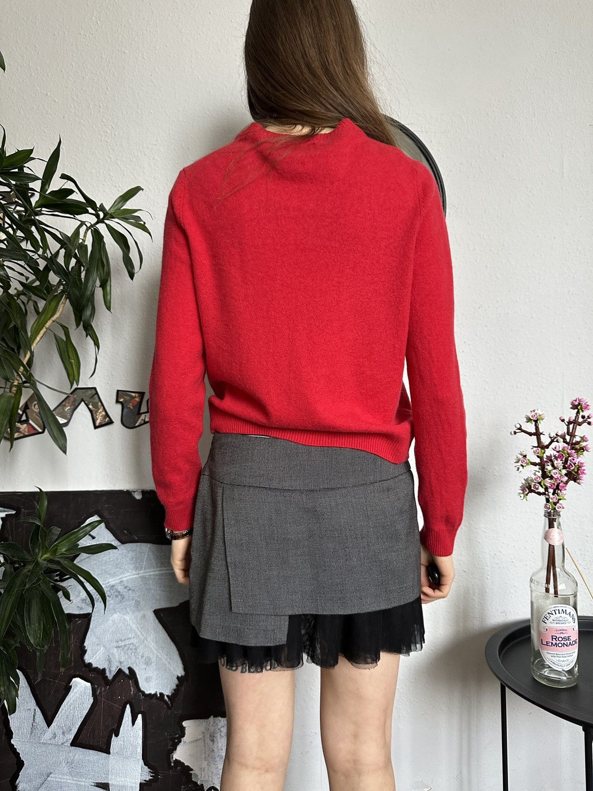 Vintage Cute Babydoll Vintage 90s Wool Red Knit Cardigan Size L / US 10 / IT 46 - 6 Thumbnail