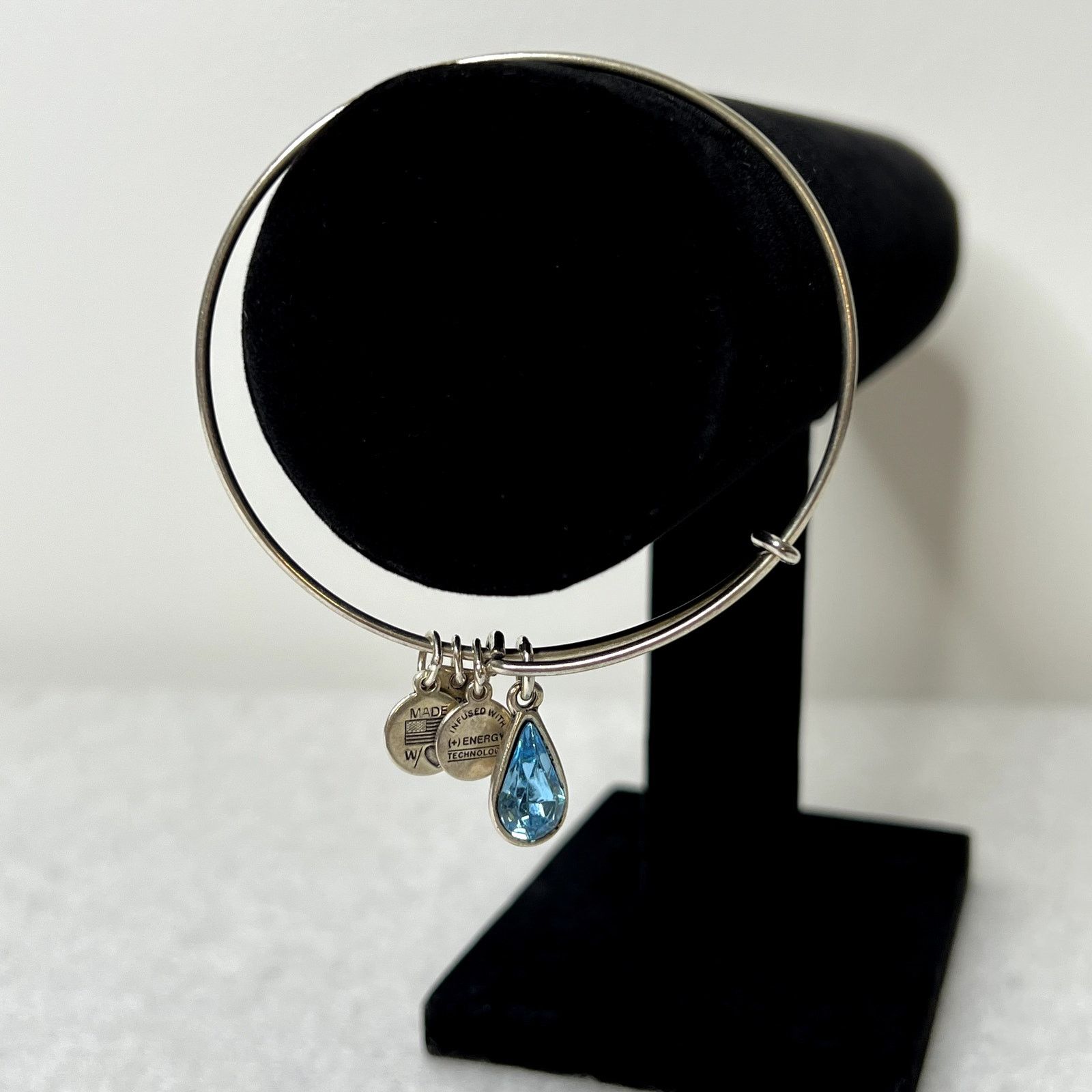 Other Alex and Ani Living Water Blue Stone Bangle Charm Bracelet Size ONE SIZE - 4 Thumbnail