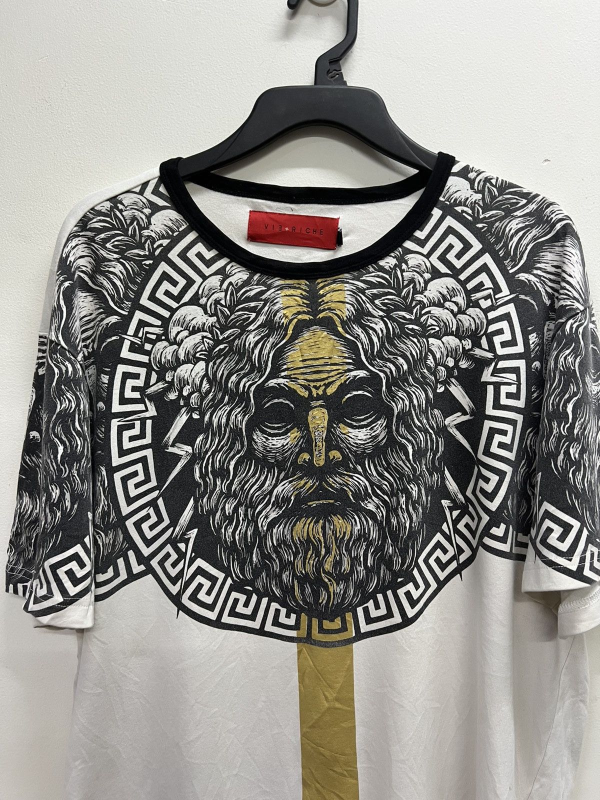 Vie + Riche Paris Vie+Riche Zeus Graphic Tee–Gold Stripe Greek Mythology Print Size US L / EU 52-54 / 3 - 4 Thumbnail