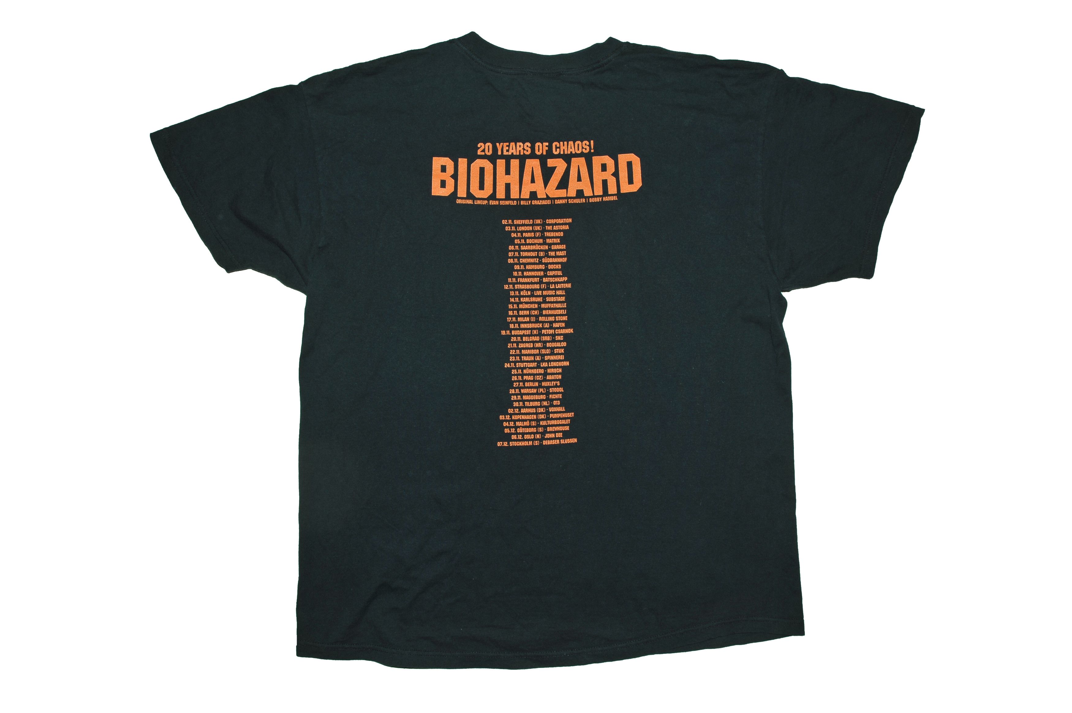 Vintage Biohazard - 20 Years of Chaos European Tour 2008 T-shirt Size US XL / EU 56 / 4 - 2 Thumbnail