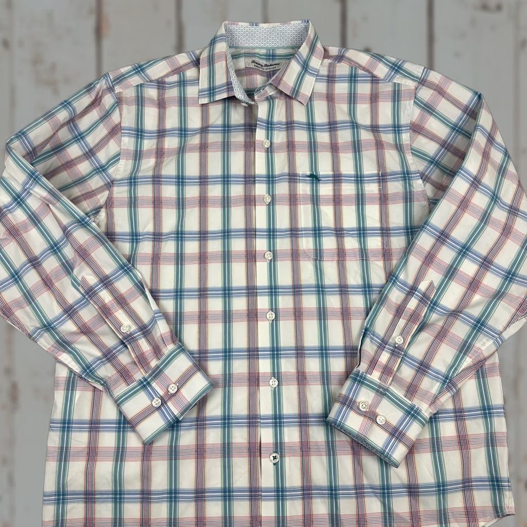 Tommy Bahama Tommy Bahama Shirt Men Medium Green Plaid Button Up Pockets Sarasota Stretch M Size US M / EU 48-50 / 2 - 1 Thumbnail