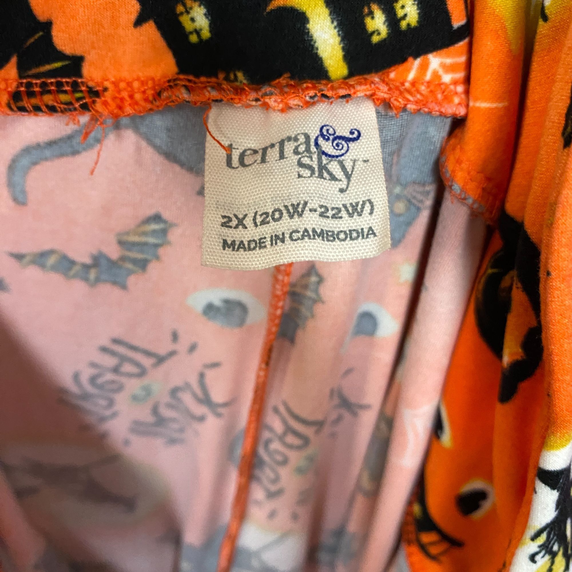 Other Terra & Sky Halloween Print Trick or Treat Pajama Pants Oran Size US 42 / EU 58 - 4 Thumbnail
