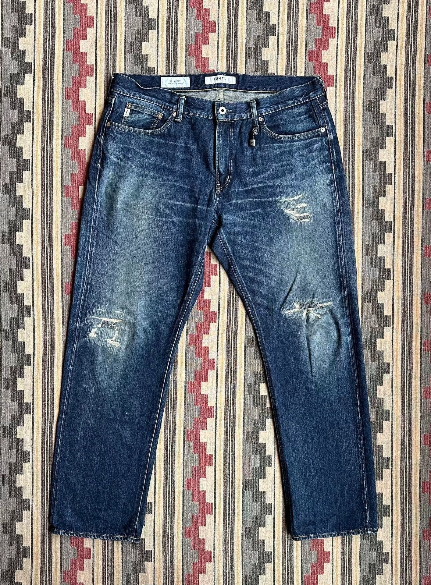 FDMTL Blue Distressed Denim Jeans Size 36 Size US 36 / EU 52 - 1 Thumbnail