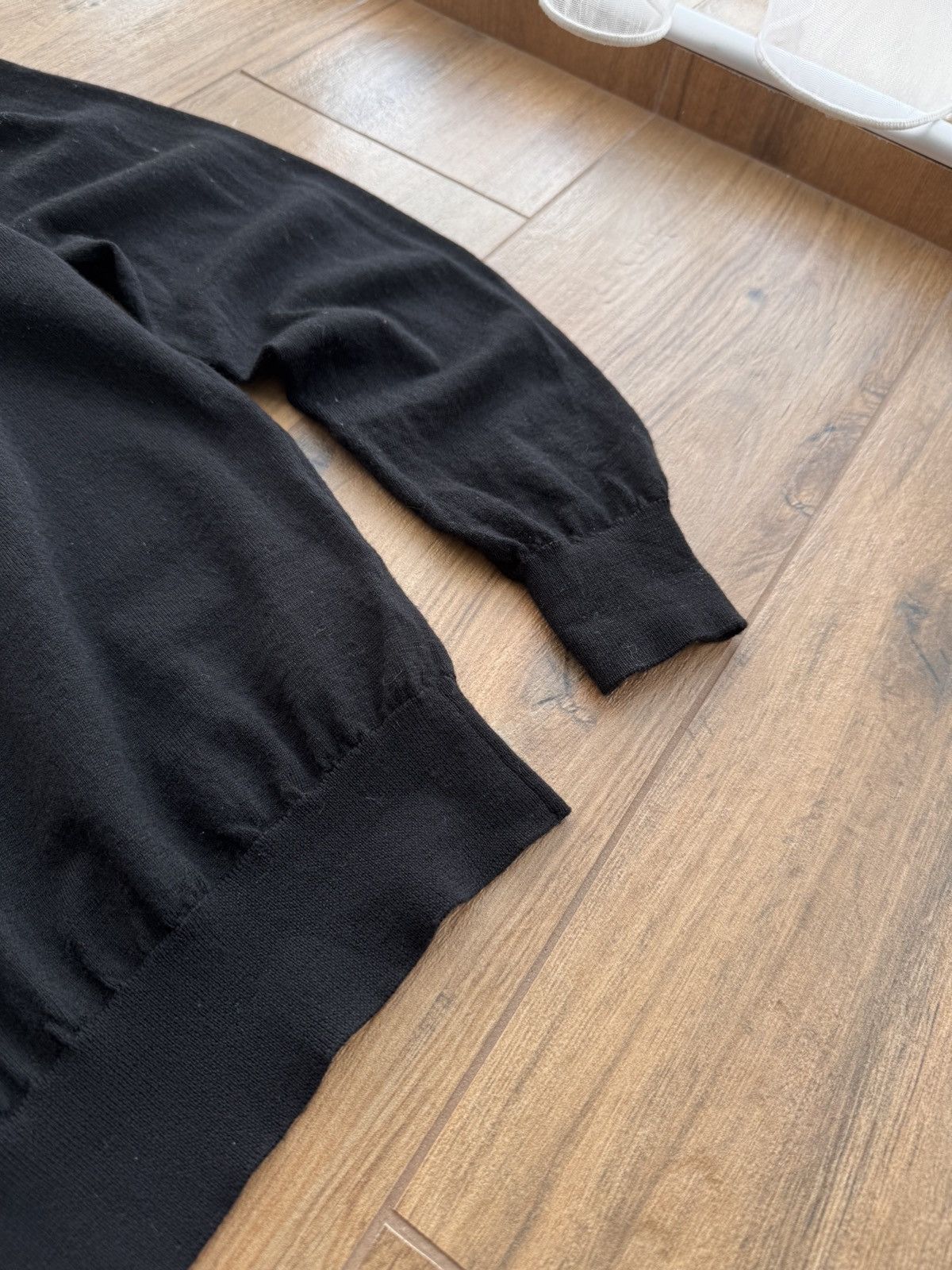 Suitsupply × Vintage Vintage Suitsupply Black Merino Wool 1/4 Button Sweater Size US XL / EU 56 / 4 - 7 Thumbnail