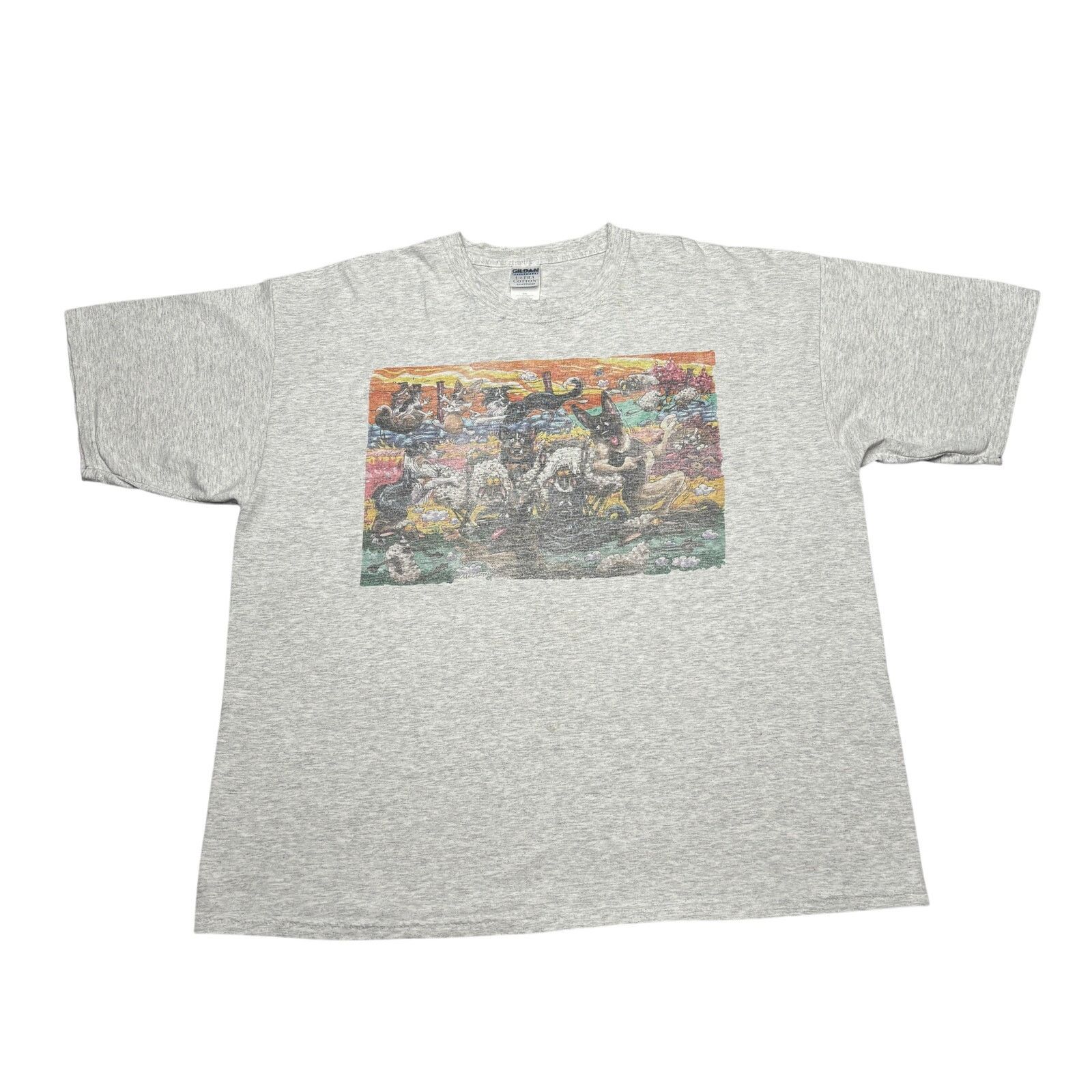 Gildan × Vintage Vintage Y2K McCartney Dogs Faded Graphic Tee Shirt Men's 2XL Size US XXL / EU 58 / 5 - 1 Thumbnail