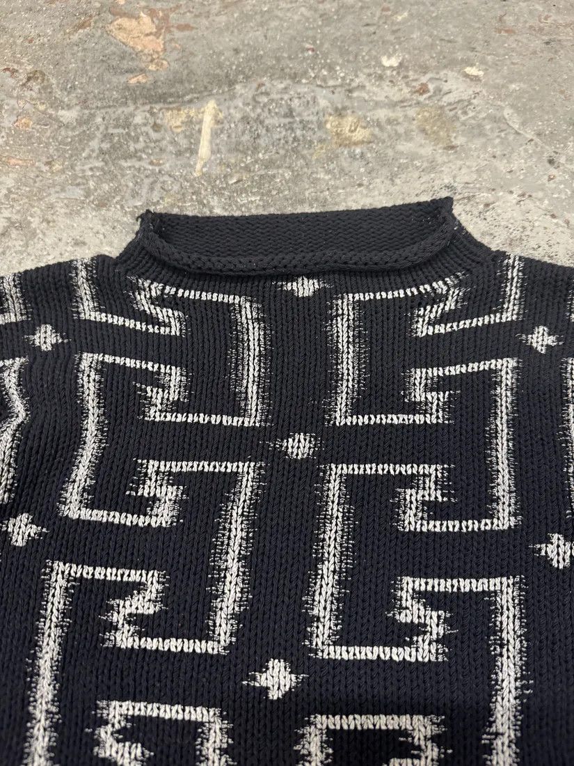 Emporio Armani × Vintage 1990s Emporio Armani Psycho Navy Sweater Size US S / EU 44-46 / 1 - 7 Thumbnail