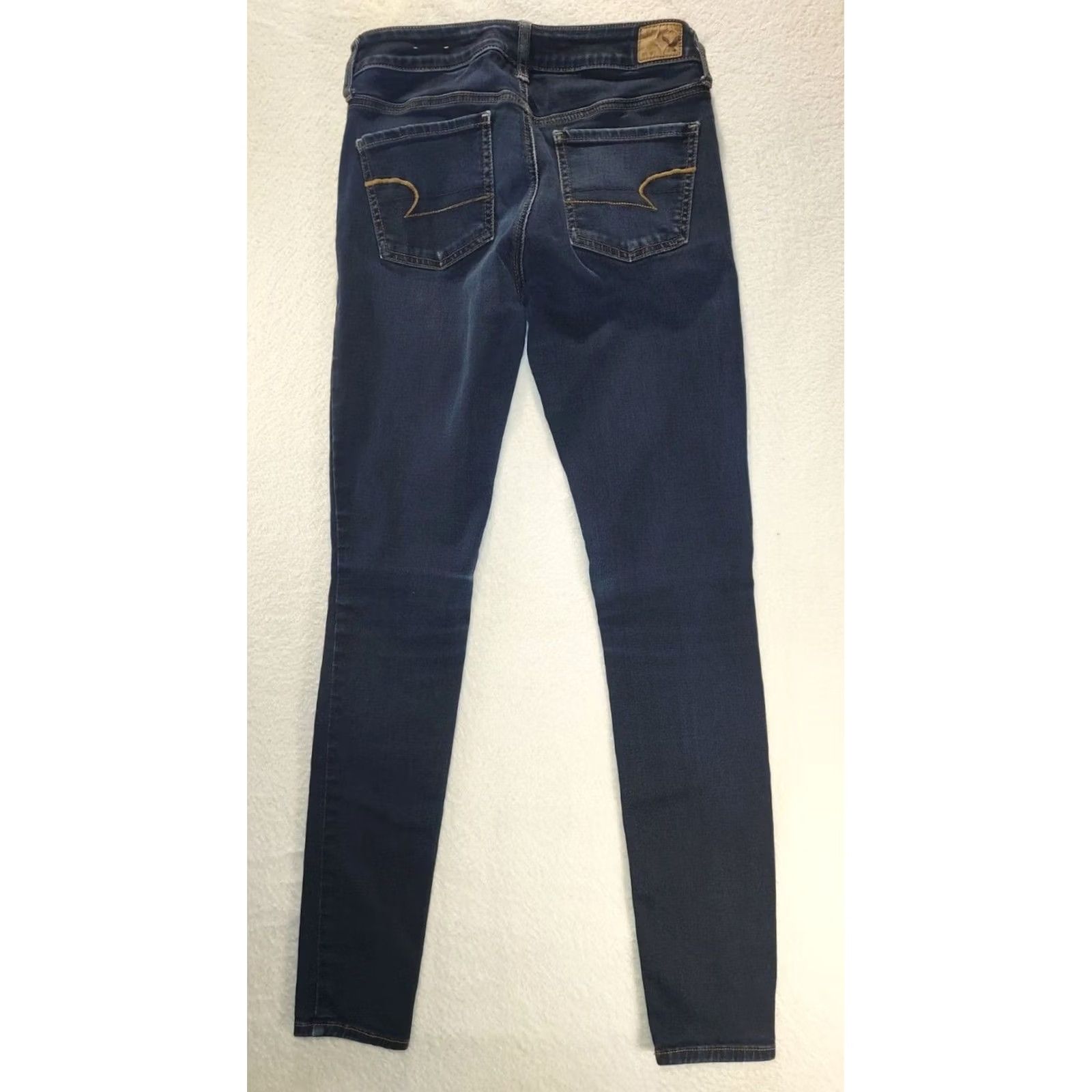 American Eagle Outfitters VINTAGE American Eagle Womens Skinny Jeans Size 4 Super Stretch Dark Wash (Note: Vintage tag present in data) Size 27" / US 4 / IT 40 - 2 Thumbnail