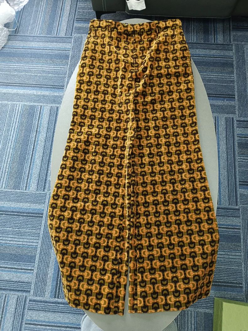 Gucci Gucci Velvet full-print casual wide-leg trousers 2504-Nexta Size 32" / US 10 / IT 46 - 1 Thumbnail