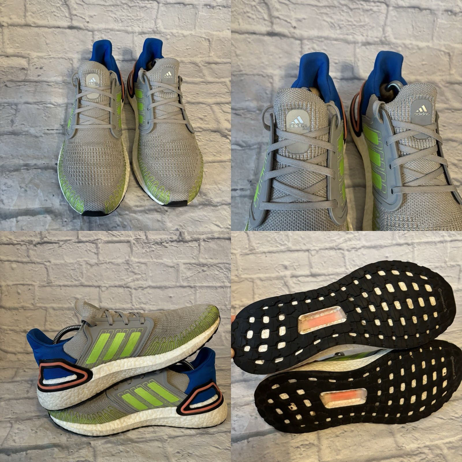 Adidas Adidas UltraBoost 20 Signal Green/Glory Blue/Grey FX0899 Sneaker Men 9.5 Medium Gray Athletic Running & Jogging 2020 Size US 9 / EU 42 - 8 Thumbnail