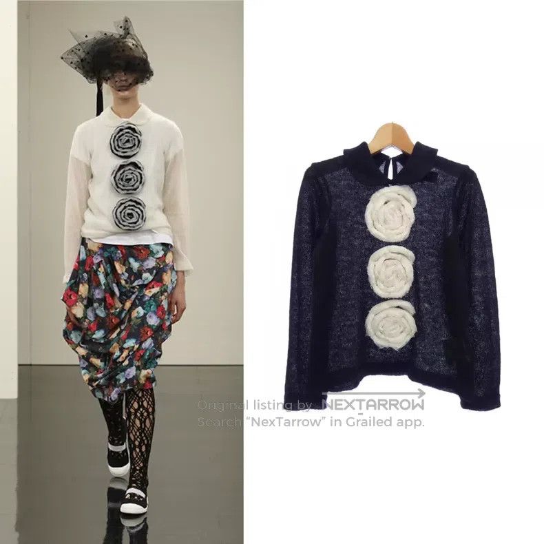 Comme des Garcons Comme des Garcons Round Collar Floral Knit Size S / US 4 / IT 40 - 1 Thumbnail