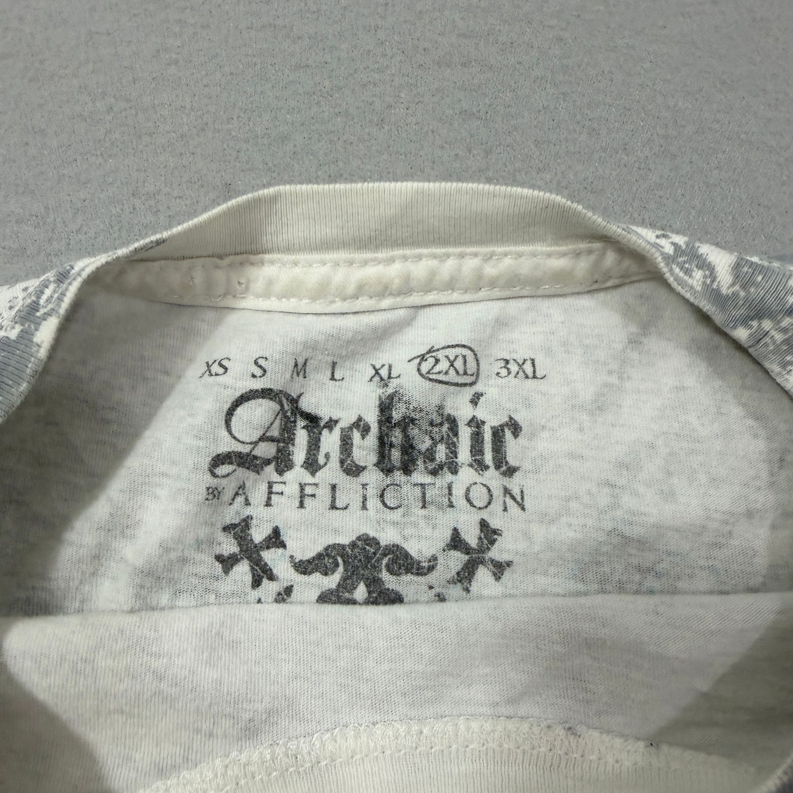 Affliction Vintage Archaic Affliction Shirt Men's 2XL White Grunge Goth Size US XXL / EU 58 / 5 - 7 Thumbnail