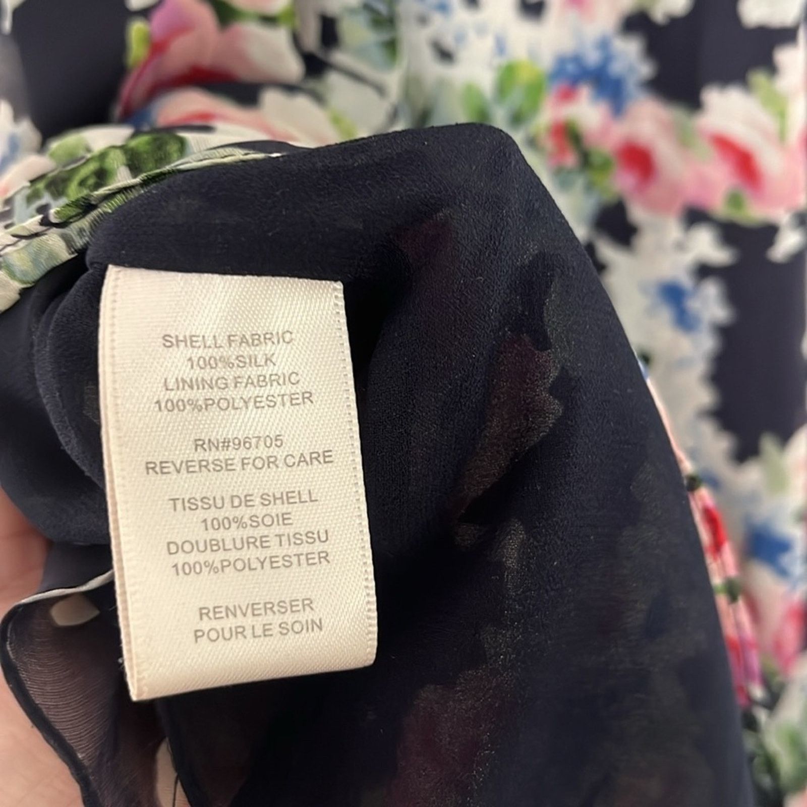Rebecca Taylor Rebecca Taylor Black Pink Floral Silk Top Size 8 Size M / US 6-8 / IT 42-44 - 5 Thumbnail