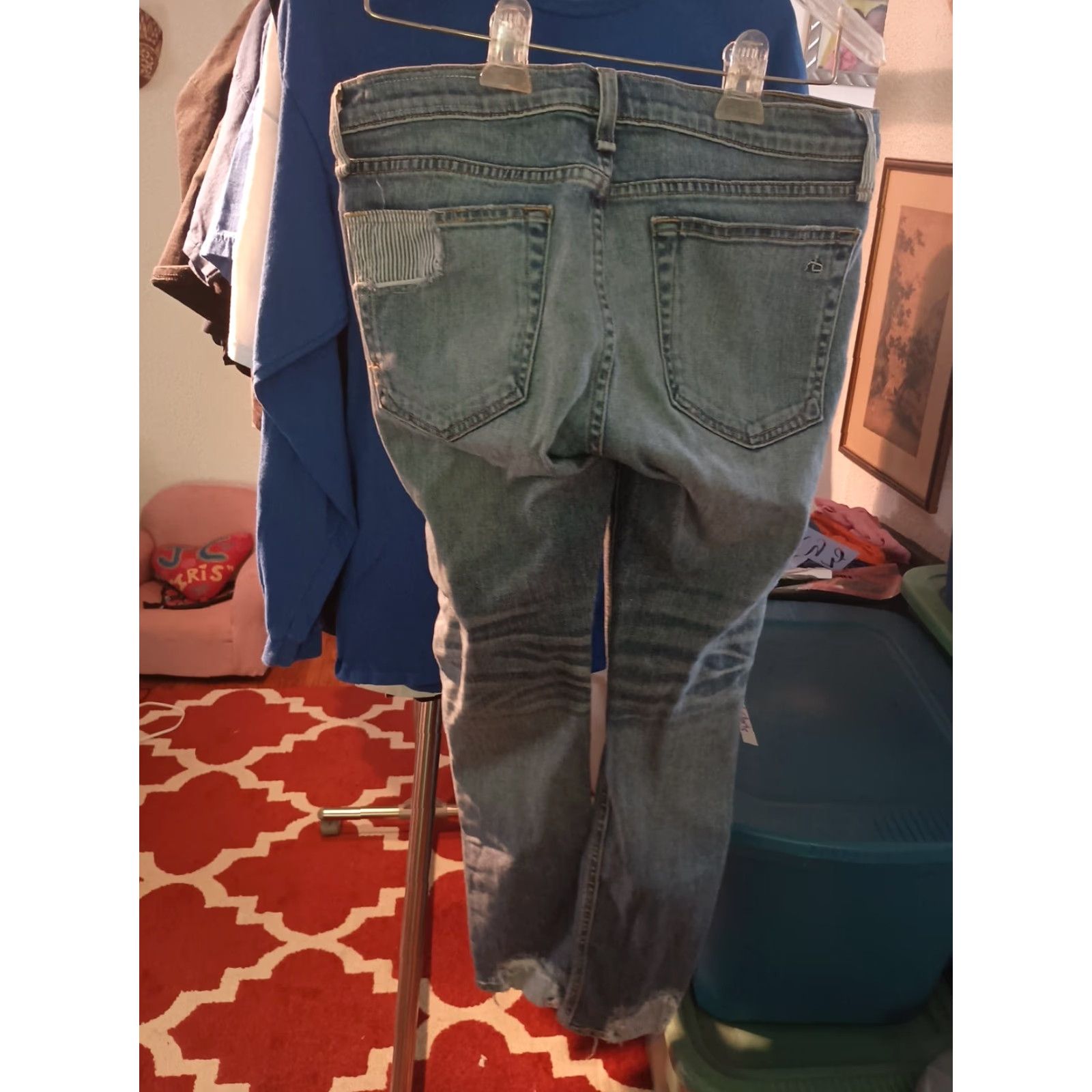 Rag & Bone VINTAGE rag & bone Jeans Women 27 Blue USA Tomboy Patches Bootcut Included Signs of Wear Size 27" / US 4 / IT 40 - 4 Thumbnail