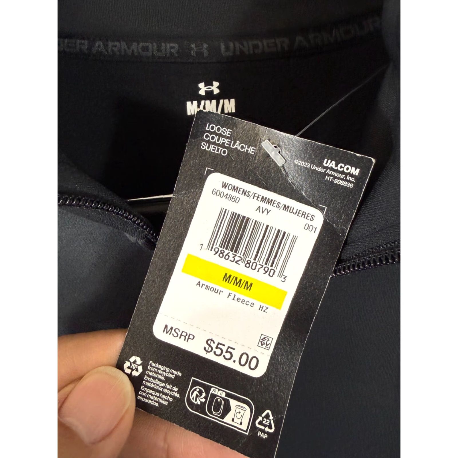 Under Armour Under Armour Fleece Jacket Womens M Black Half-Zip Pullover Mock Neck NWT Size M / US 6-8 / IT 42-44 - 6 Thumbnail