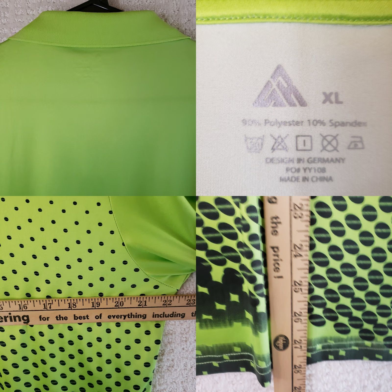 Vintage Speedrun J Geekwell Mens Polo Shirt XL Green Dot Pattern Sports Golfing Activewear Shirts Mens XL Green Size US XL / EU 56 / 4 - 9 Thumbnail