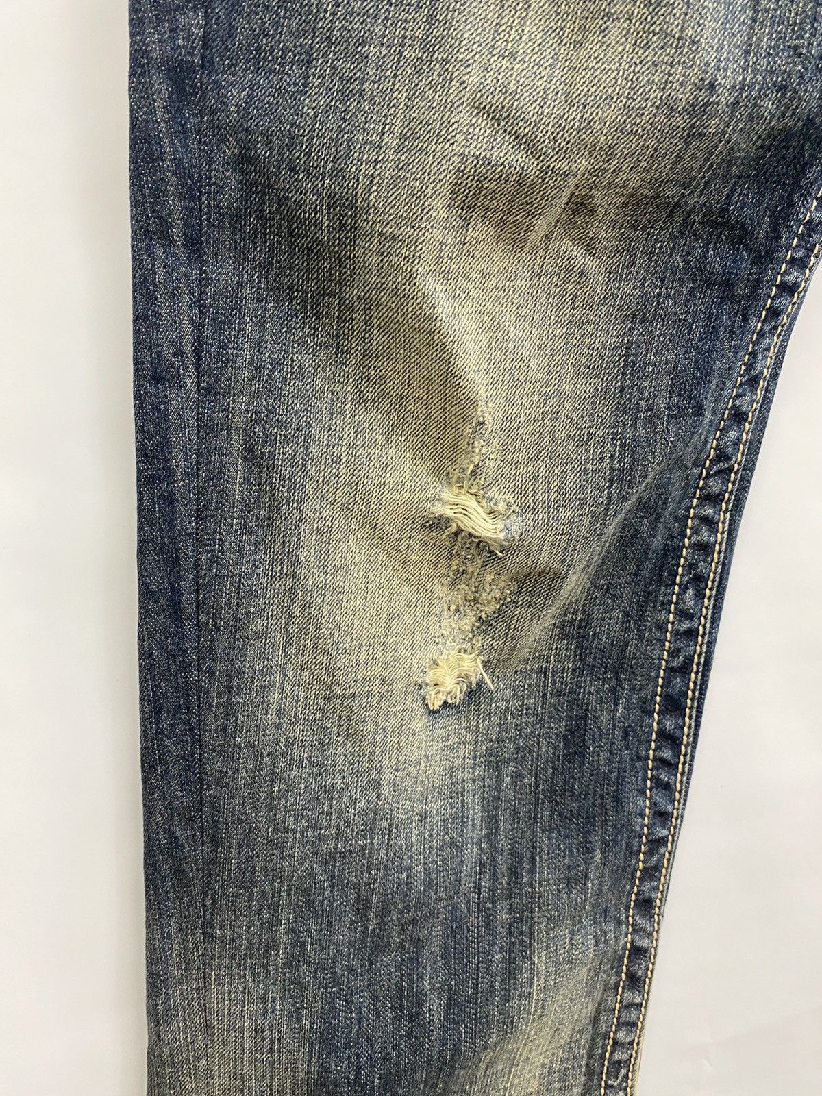 4GSELLER 🇯🇵 Y2K MEK Denim USA Trashed Faded Japan Style Jeans Rare Size US 34 / EU 50 - 22 Thumbnail