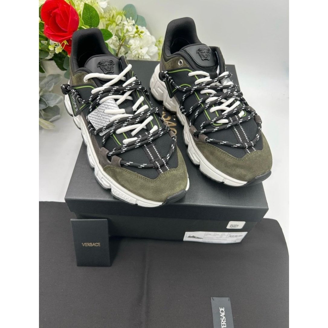 Versace Men's Versace TRIGRECA suede/leather sneakers size 44/11 Size US 11 / EU 44 - 3 Thumbnail