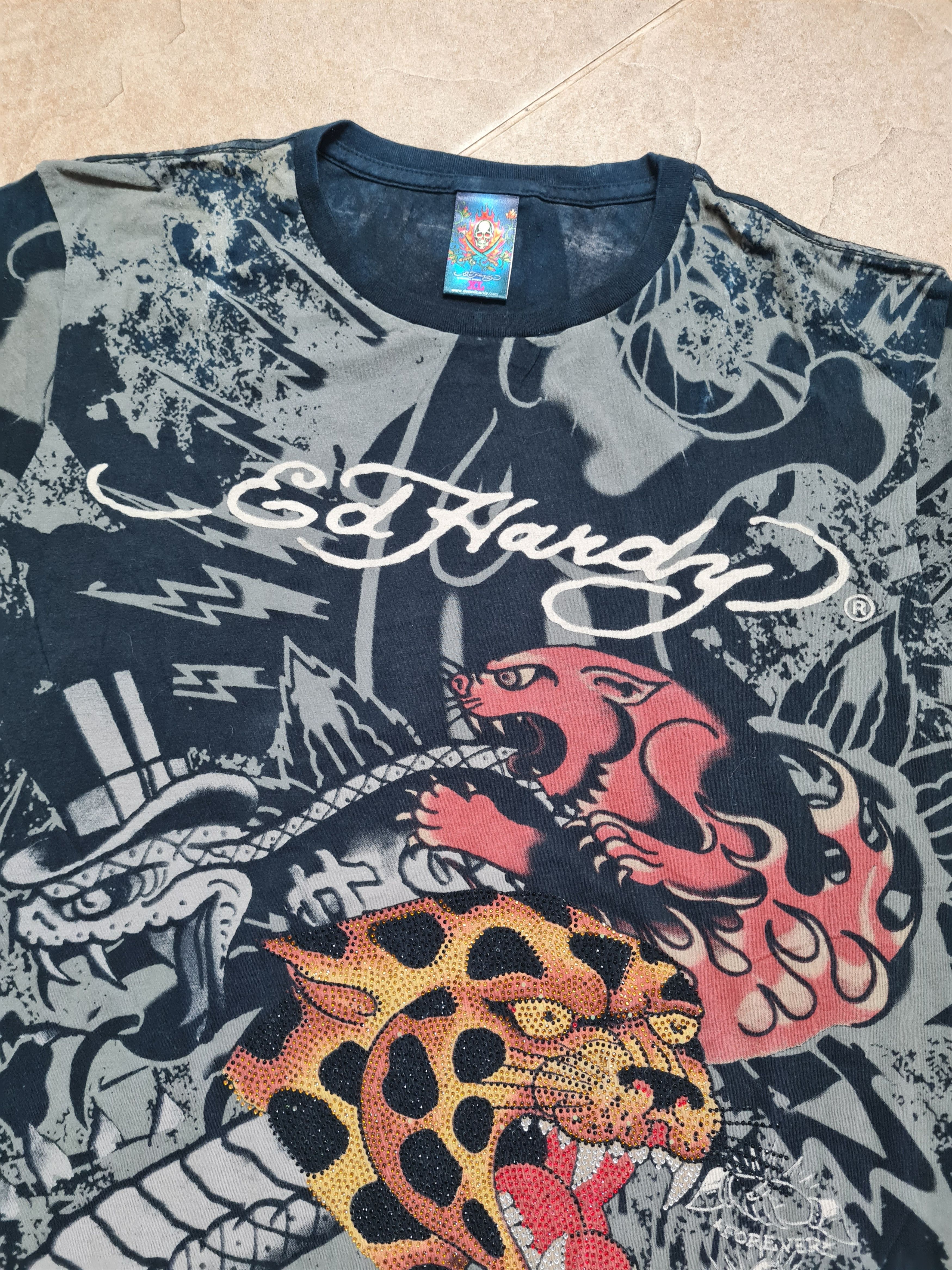 Ed Hardy Ed Hardy Snake Skull Graphic Christian Audigier Tattoo Y2K Size US XL / EU 56 / 4 - 1 Thumbnail