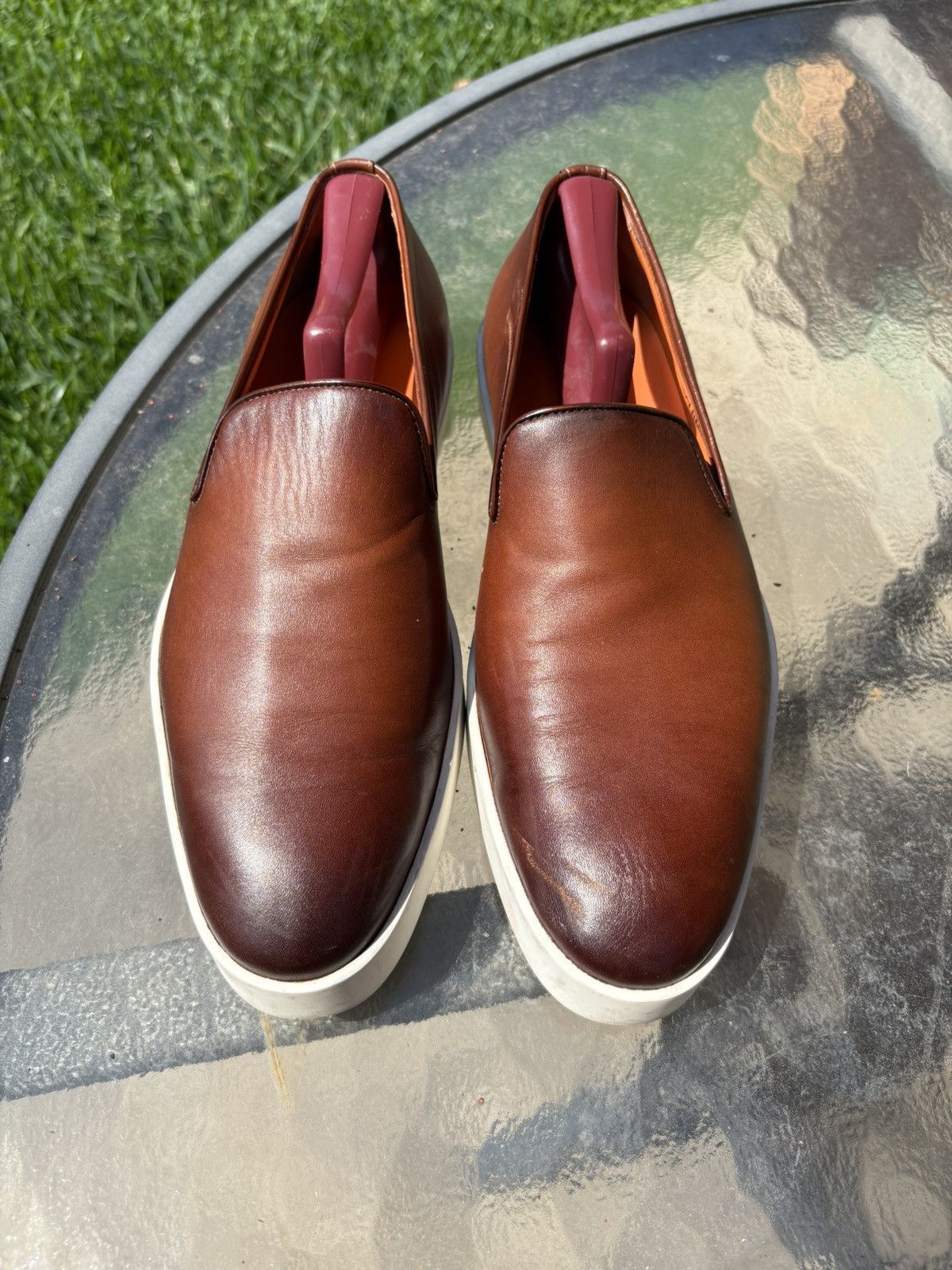 Santoni SANTONI Pancia Brown Leather Loafer Size US 8 / EU 41 - 4 Thumbnail