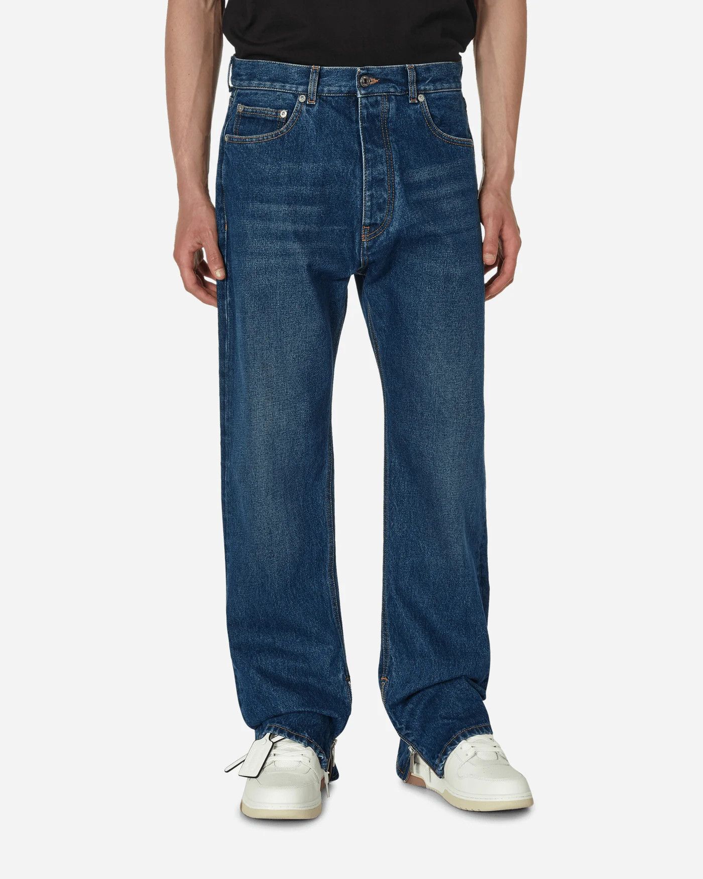 image of Off White O1C11T2Y0424 Arrow Tab Zip Skate Jeans In Blue, Men's (Size 38)