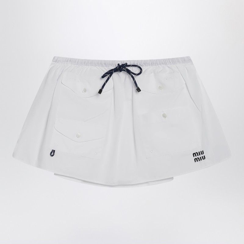 Miu Miu Miu Miu White Cotton Mini Skirt Size 27" / US 4 / IT 40 - 1 Thumbnail