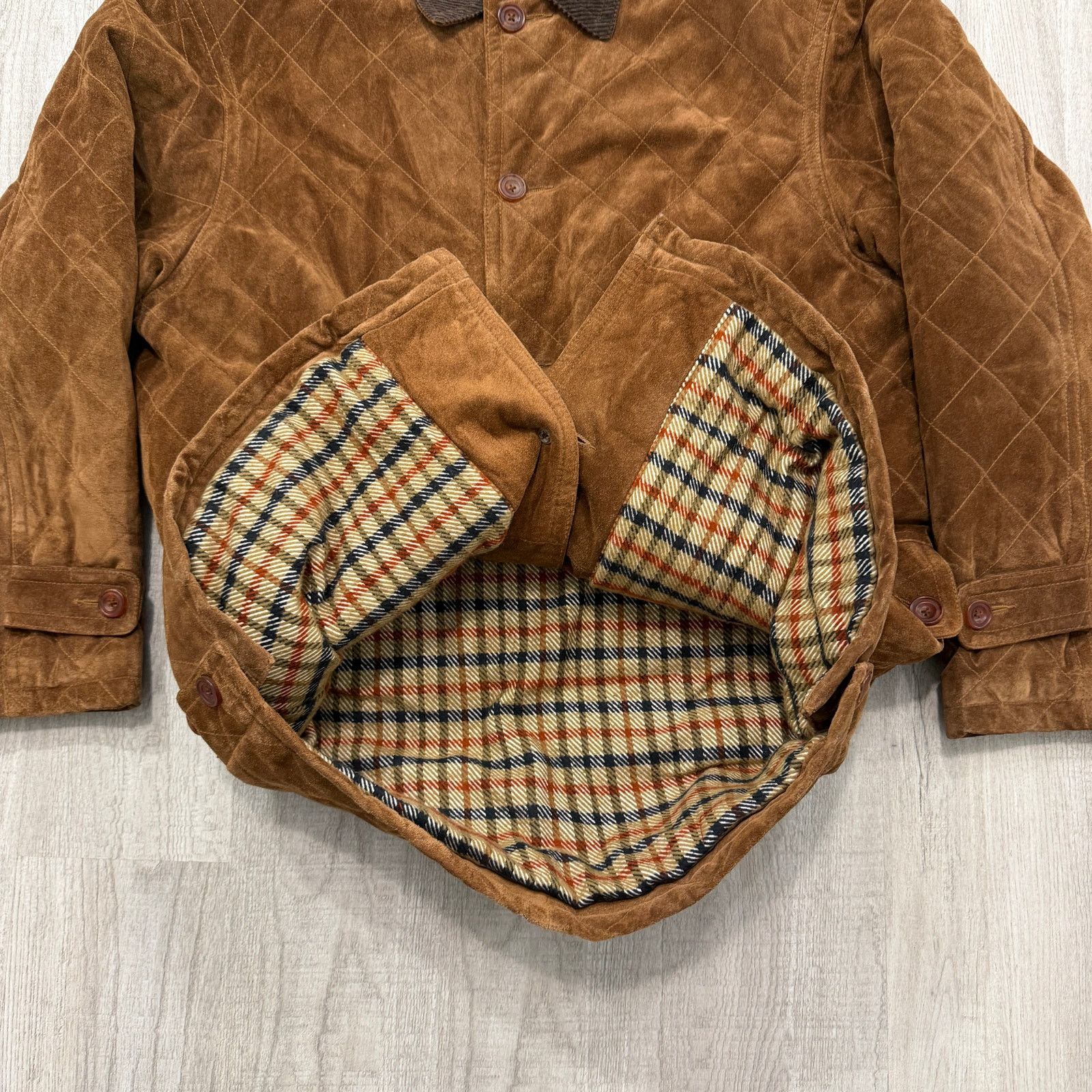 Vintage J Peterman Suede Leather Jacket Mens Medium Brown Chore Size US M / EU 48-50 / 2 - 6 Thumbnail