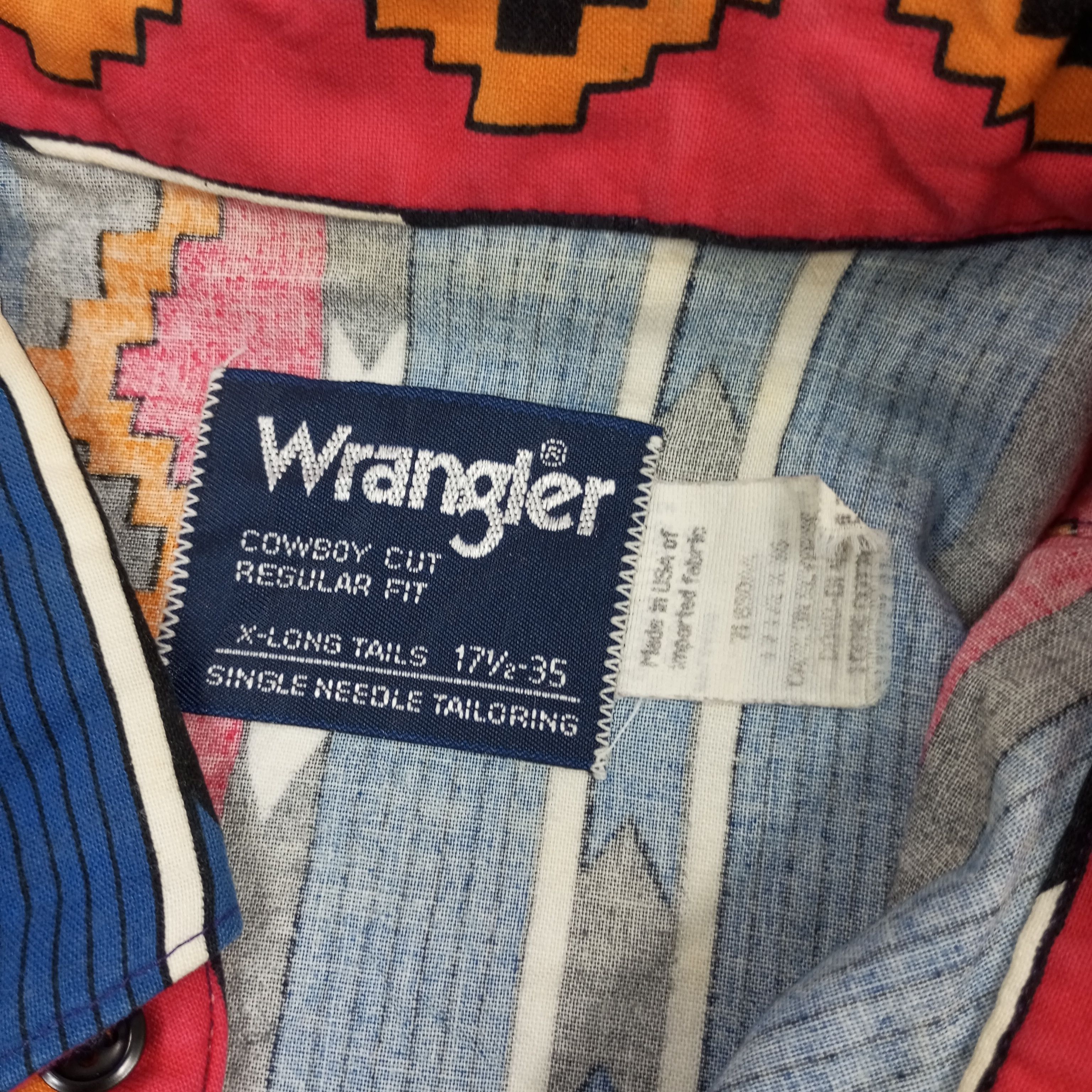 Vintage × Wrangler Wrangler Nice Design Fashion Style Shirt Size US XL / EU 56 / 4 - 5 Thumbnail