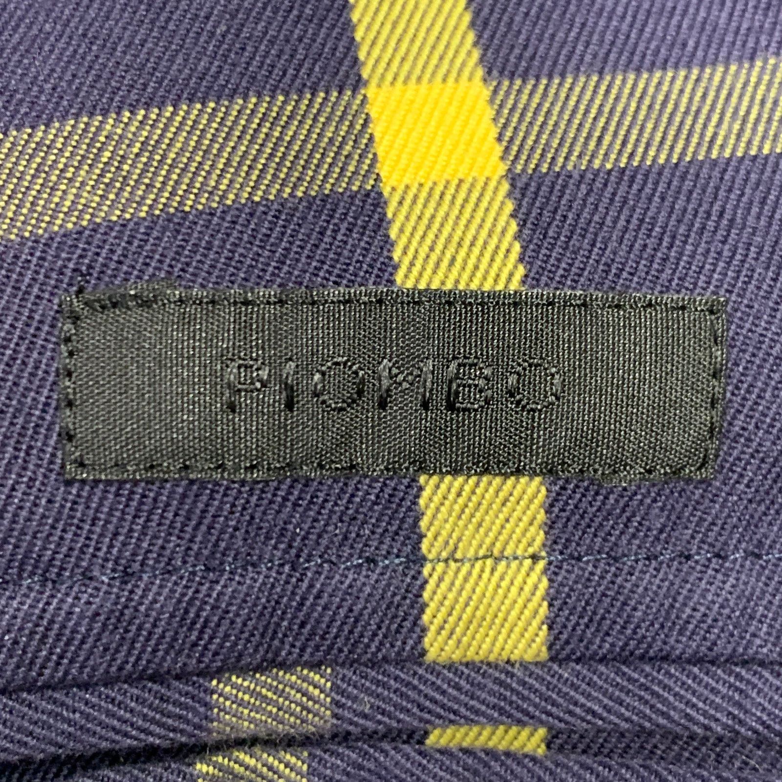 PIOMBO Navy Yellow Window Pane Cotton Notch Lapel Sport Coat Size 40R - 6 Thumbnail