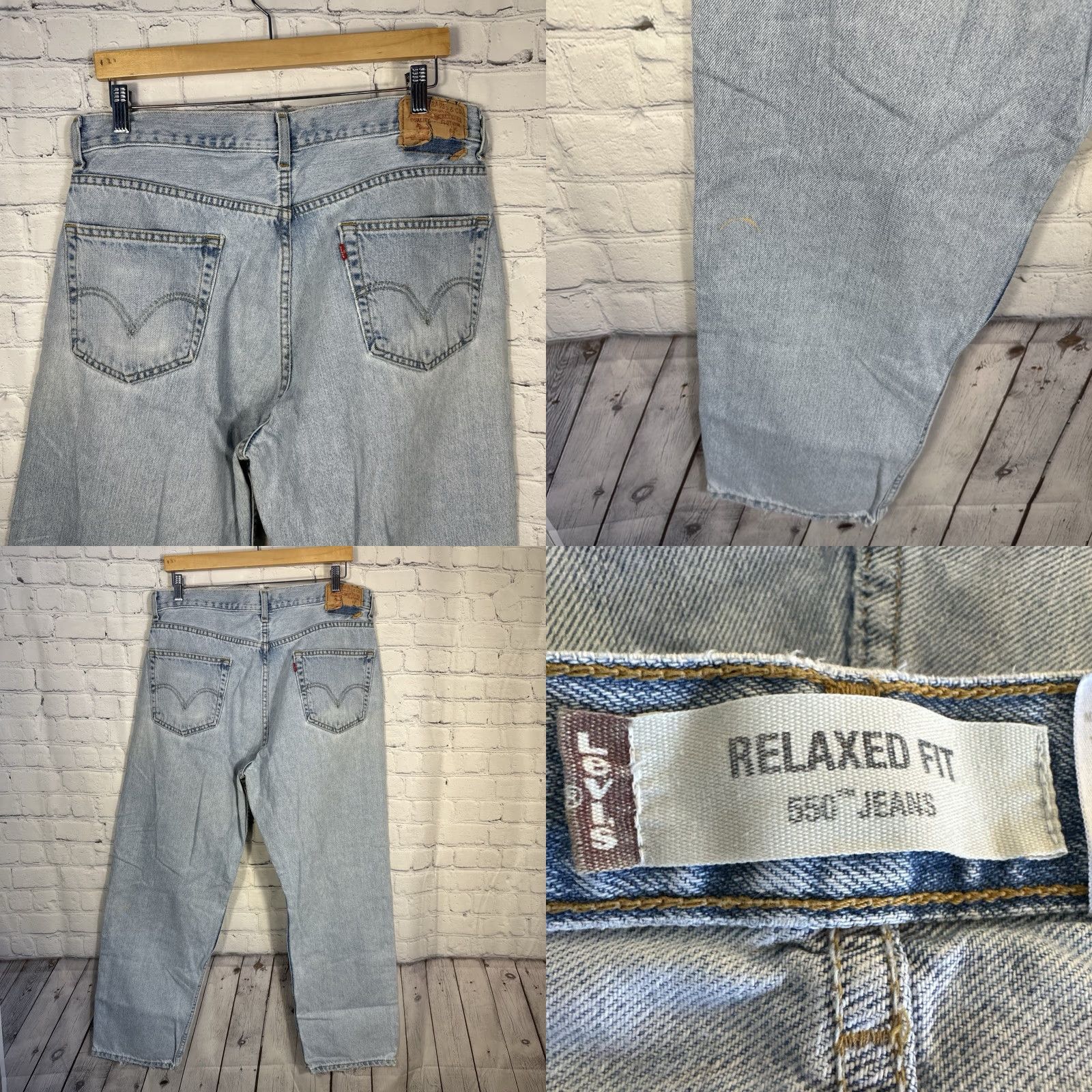 Levi's VINTAGE Levi's Jeans Mens 36x30 Blue Denim 550 Relaxed Fit Faded Grunge Y2K Mens Jeans Size US 36 / EU 52 - 8 Thumbnail