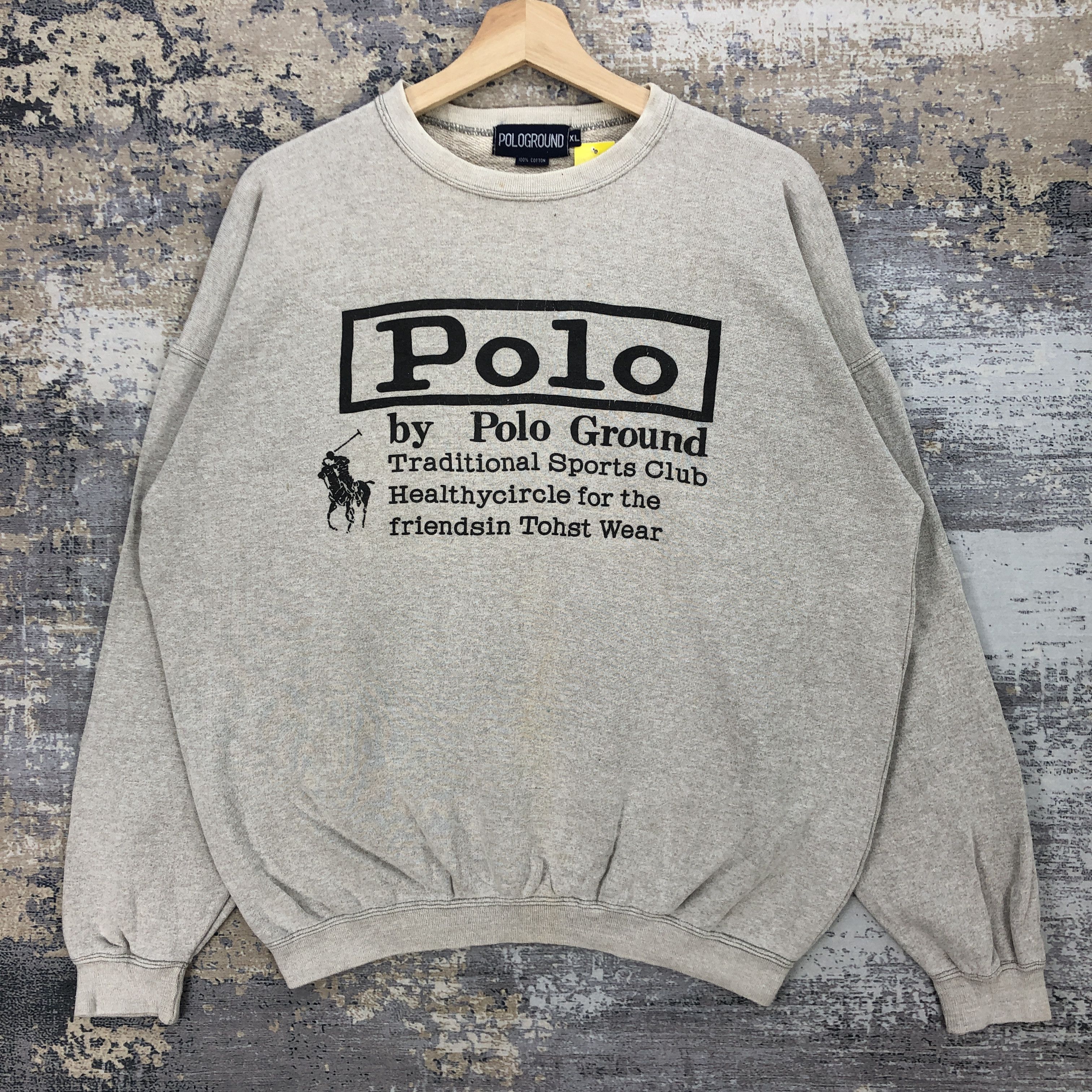 Japanese Brand × Vintage Vintage 90s Polo Ground Sweater Sweatshirt Jumper Size US XL / EU 56 / 4 - 2 Thumbnail