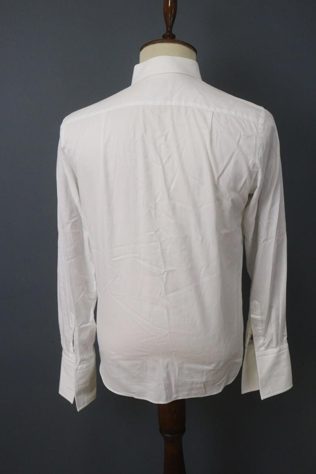 Designer Boggi White Cotton Collared Button Front Dress Shirt Size 40 Size 38R - 7 Thumbnail