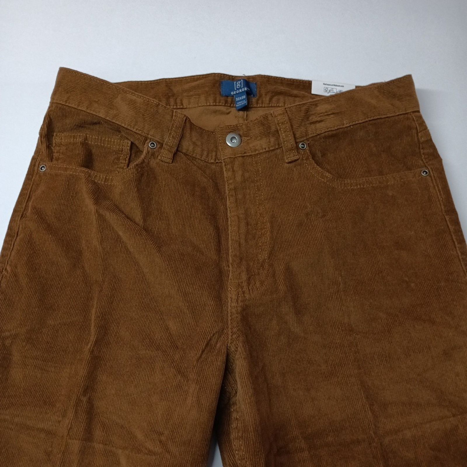 George George Brown Corduroy Dress Pants Men's Size 32x30 Stretch Size US 32 / EU 48 - 4 Thumbnail