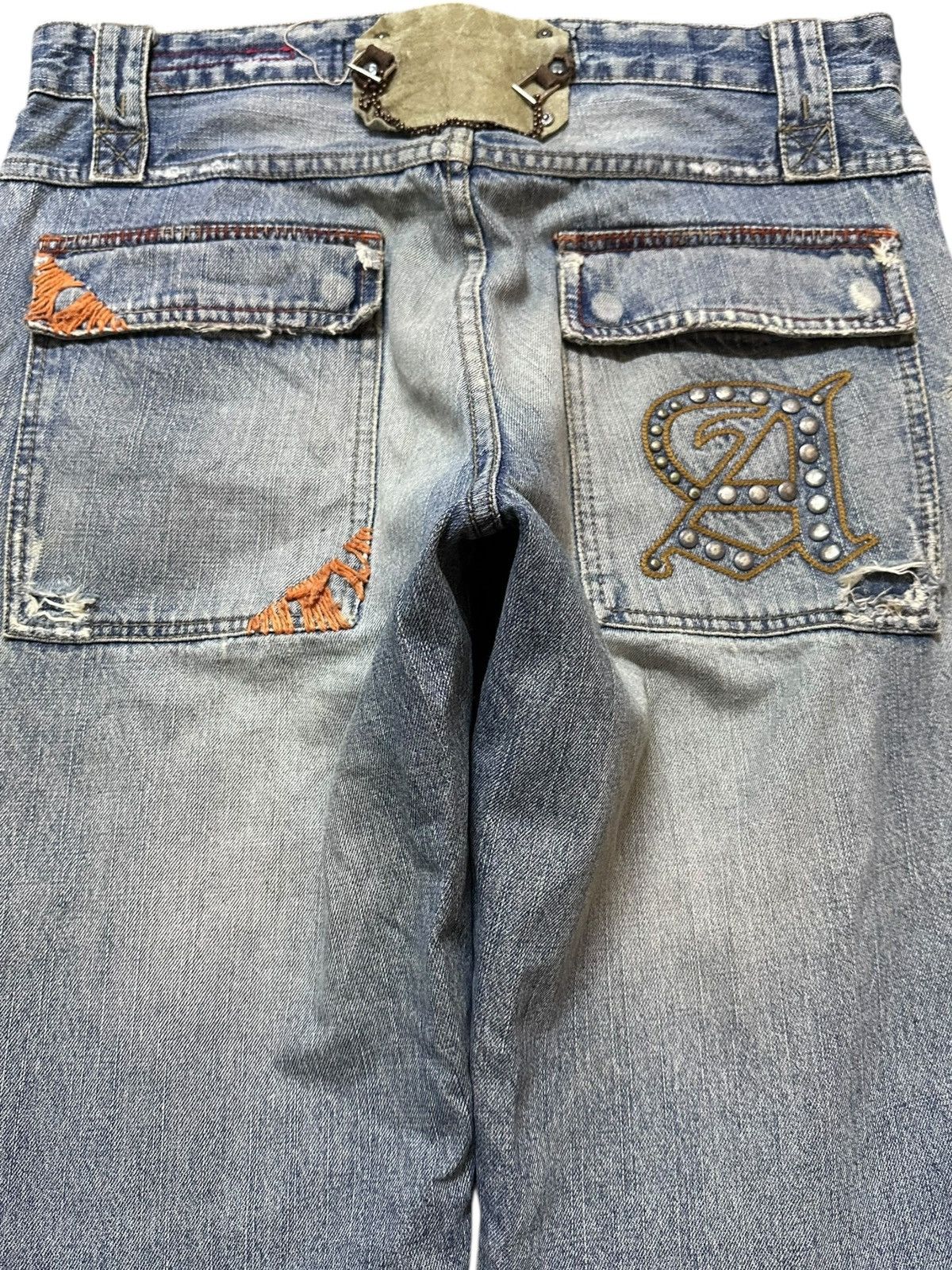 4GSELLER Vintage Alcott Paratrooper Airbone Personal Studded Denim Size US 33 - 7 Thumbnail