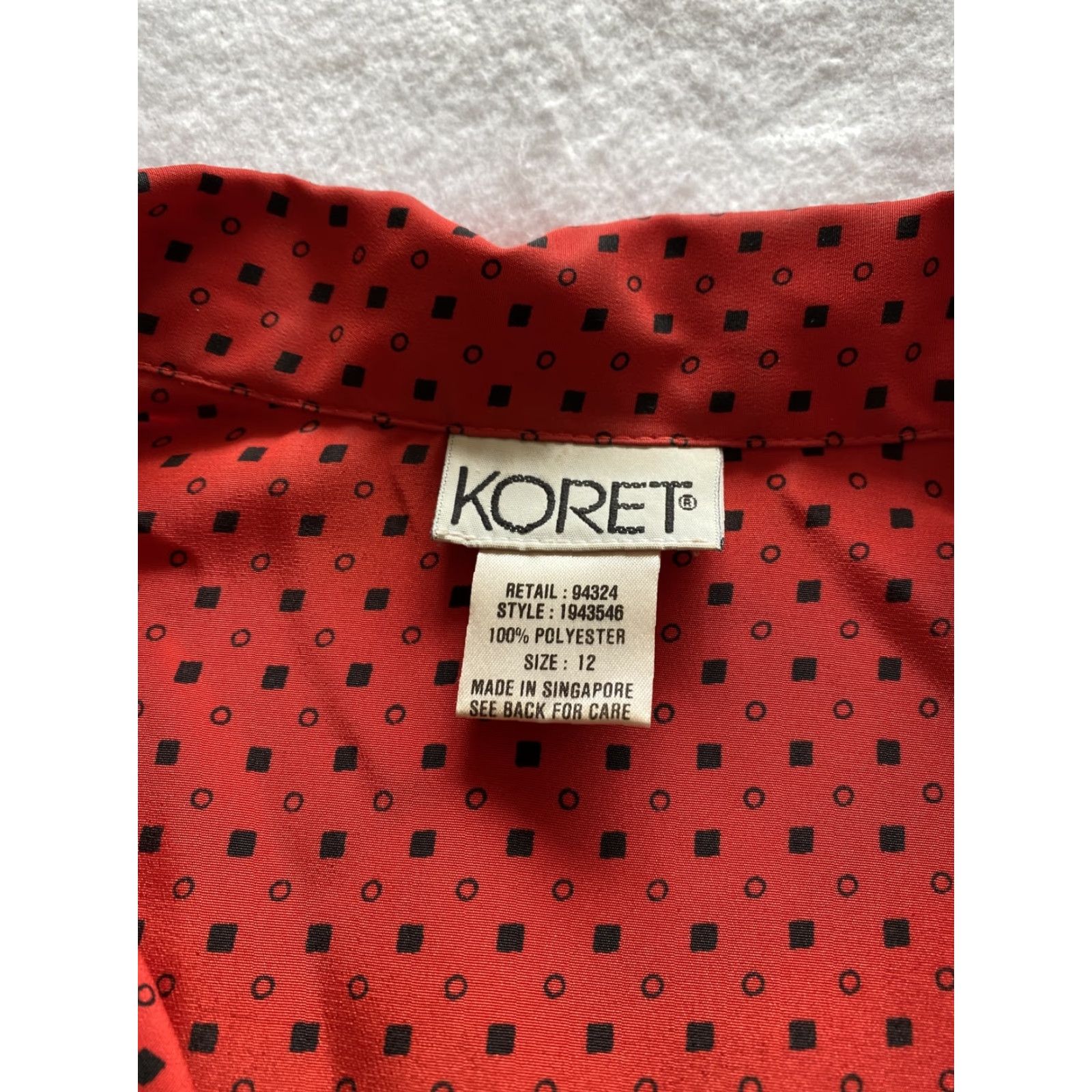 Vintage VINTAGE Koret Button Shirt Women’s 12 Blouse Red Polka Dot Long Balloon Sleeve Collared 90s Chic Womens Size XL / US 12-14 / IT 48-50 - 4 Thumbnail