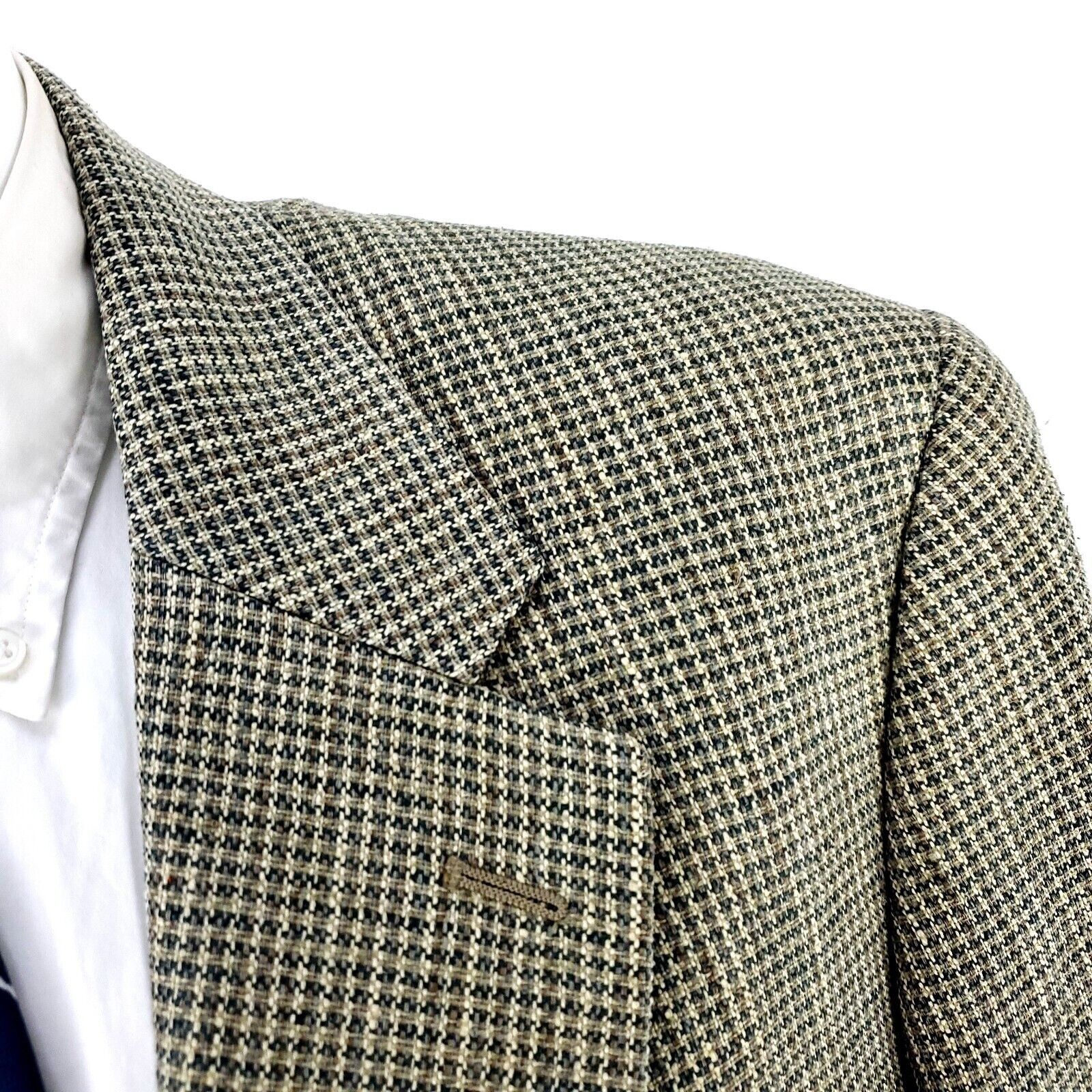 Savile Row Savile Row 100% Silk Textured 2 Button Sport Coat 40R Green Size 40R - 2 Thumbnail