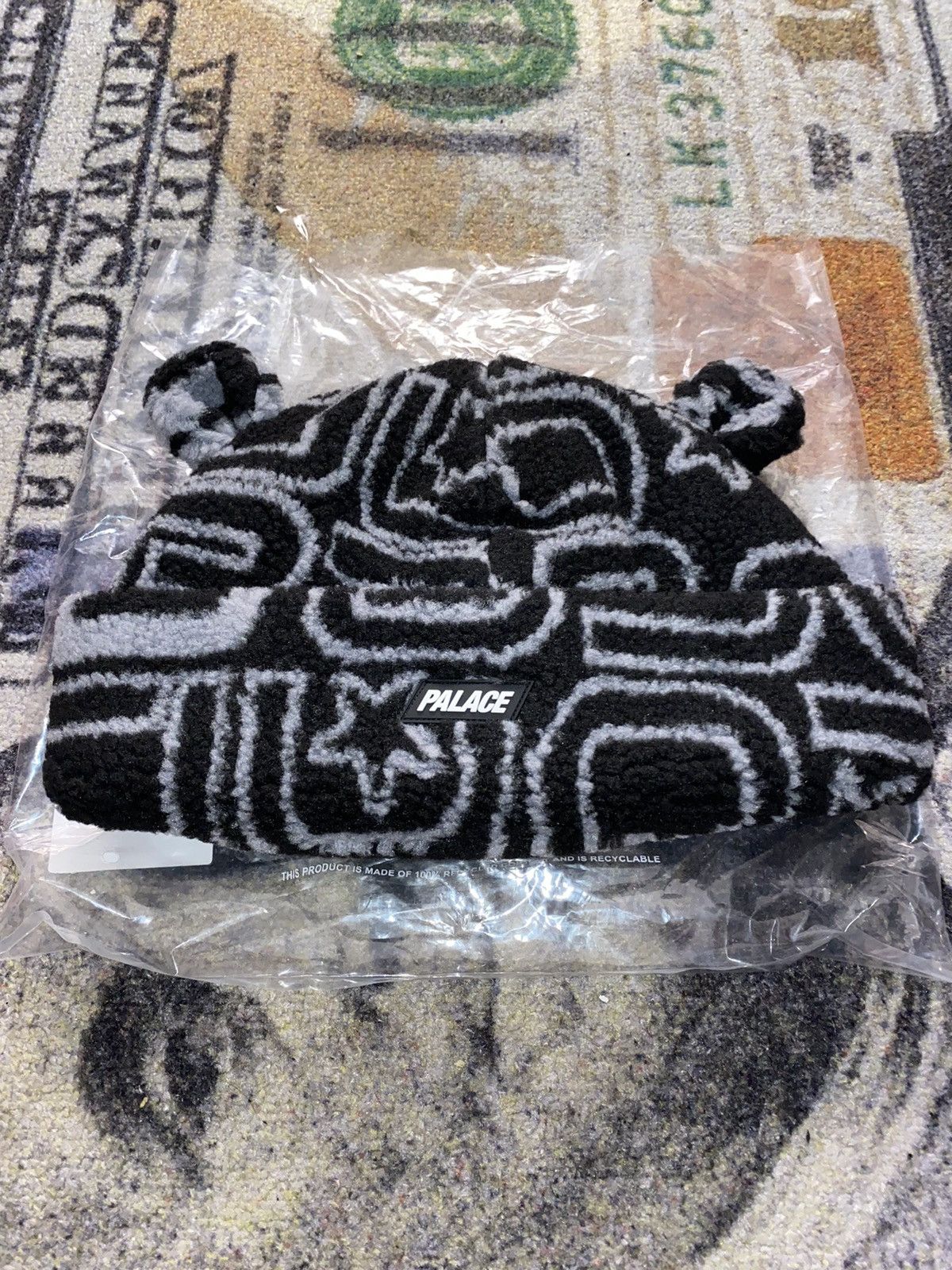 image of Palace Joyrex Fleece Ears Beanie (L/xl) in Black, Men's