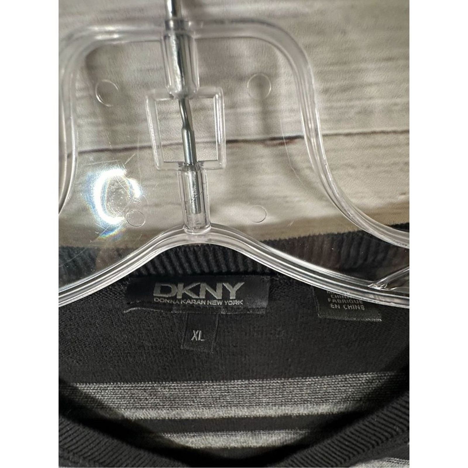 DKNY DKNY Editor Men's Striped Long Sleeve Sweater Black White XL Size US XL / EU 56 / 4 - 4 Thumbnail