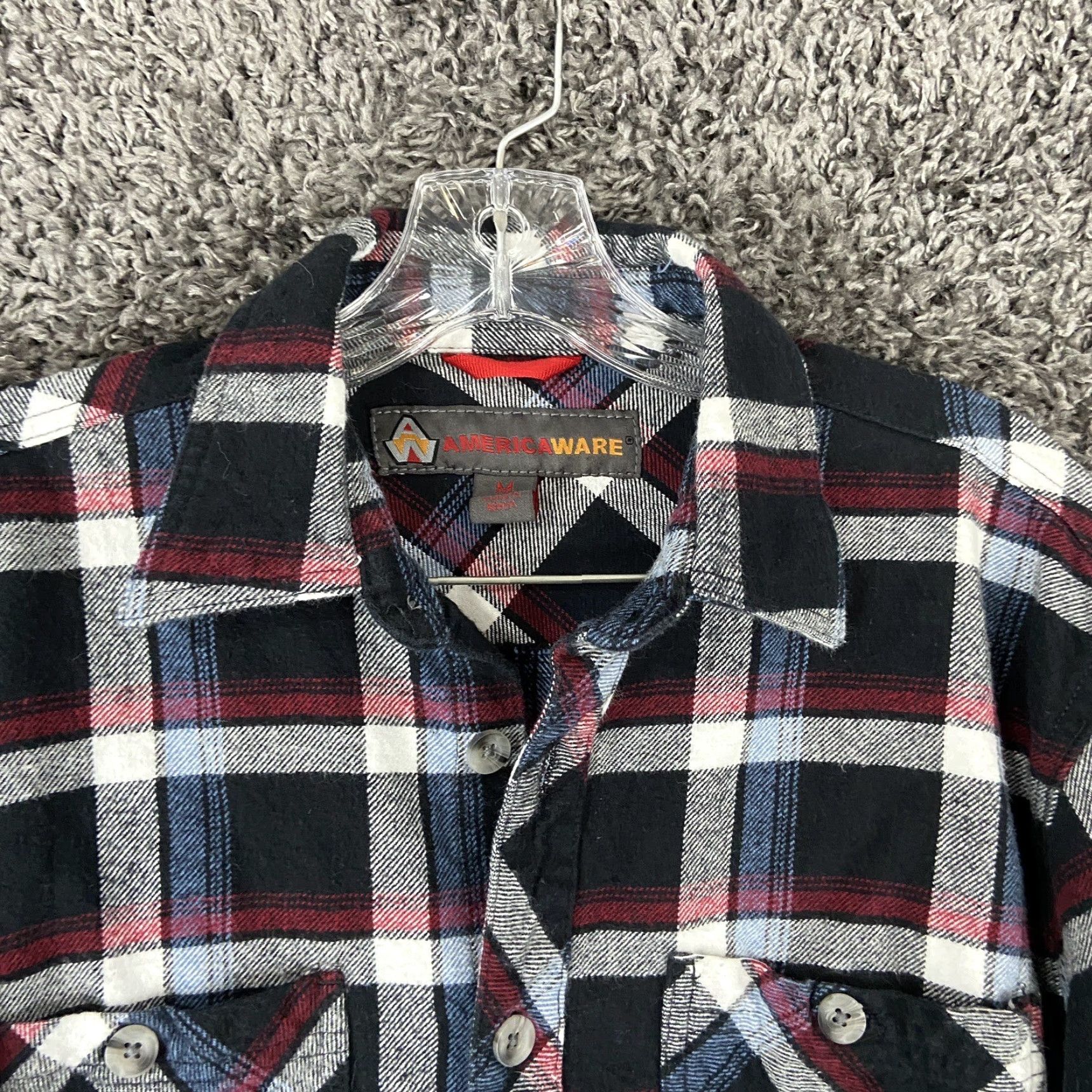 Vintage VINTAGE Americanware Flannel Red Plaid Shirt Men M Long Sleeve Button-Up (Red) Mens Medium Plaid Flannel Shirt Size US M / EU 48-50 / 2 - 5 Thumbnail