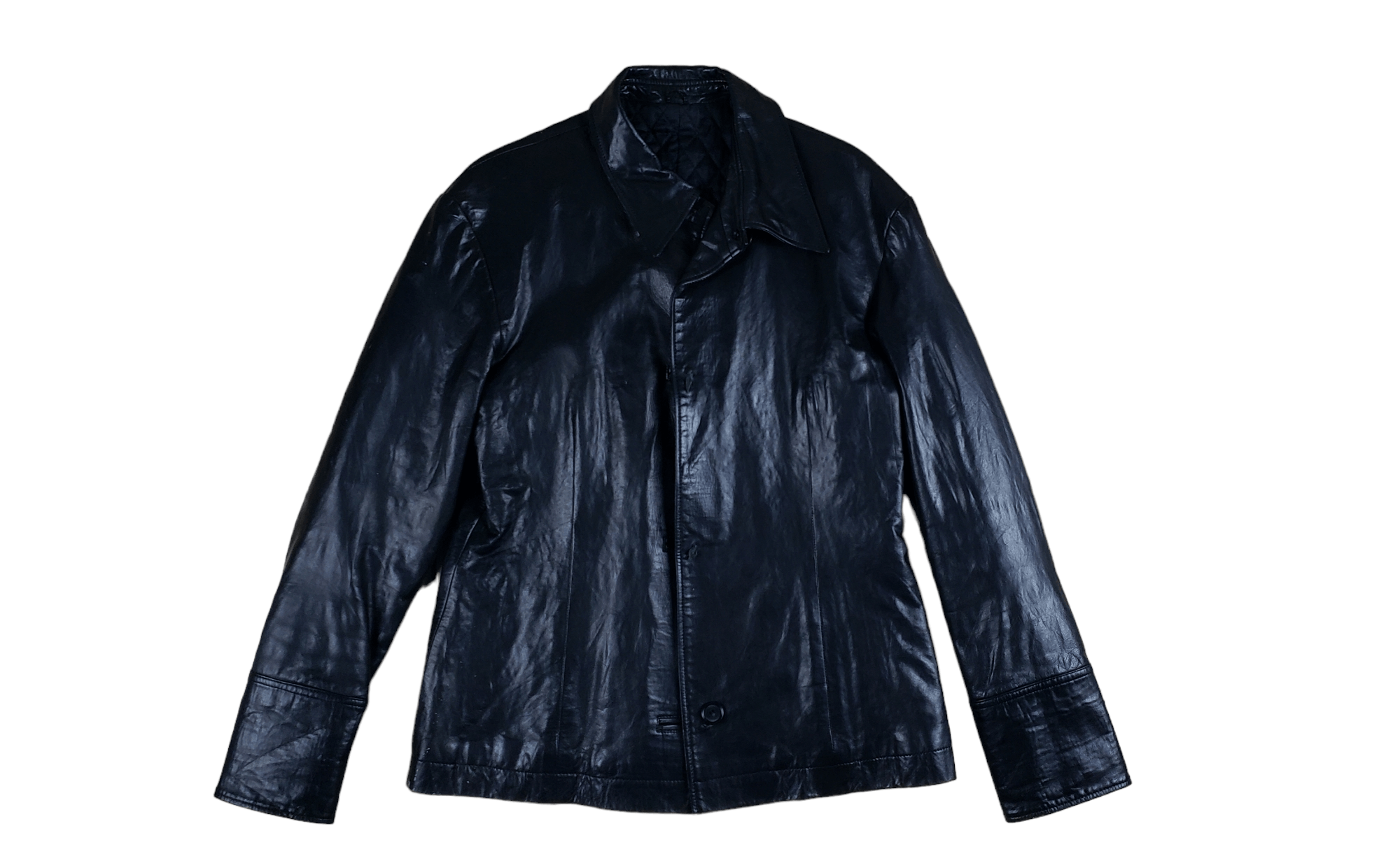 image of Helmut Lang Leather Jacket Black, Men's (Size Small)