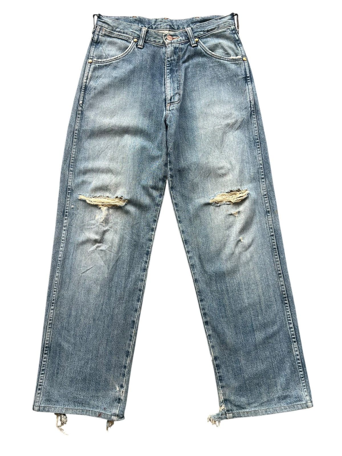 Wrangler Vintage Wrangler Distressed Denim Wide Baggy Jeans 30x30 Size US 30 / EU 46 - 2 Thumbnail