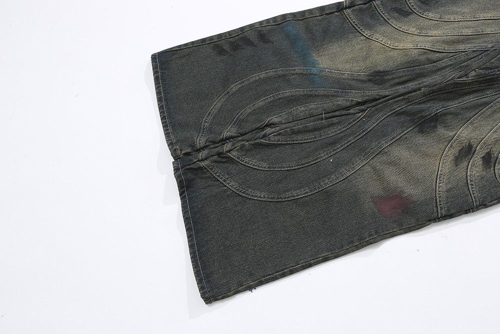 Jean × Vintage Y2K Dirty Grunge Hip Hop Baggy Jeans Size US 34 / EU 50 - 9 Thumbnail